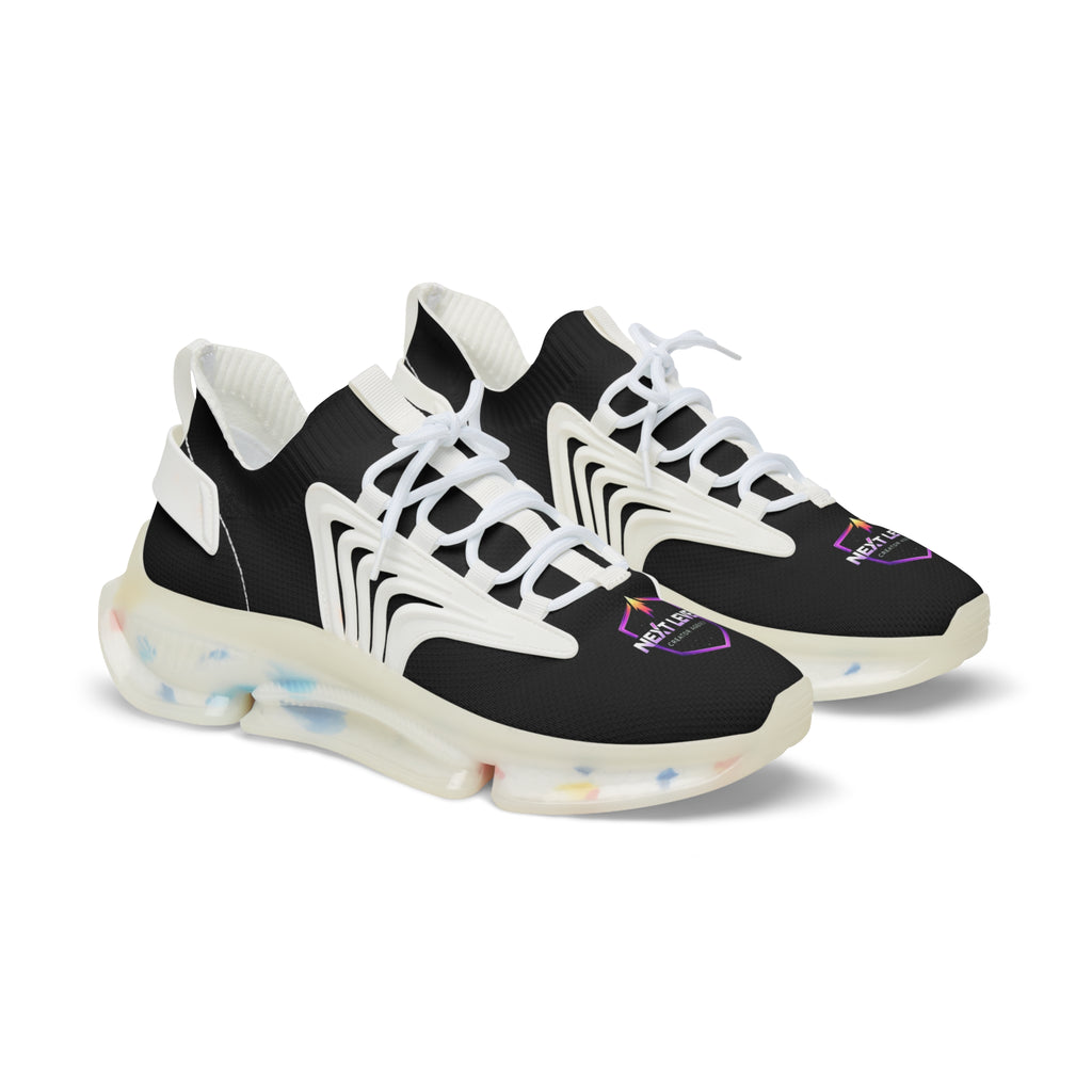 Men's Modern Mesh Sneakers — Lightweight Black Athletic Shoes with Cushioned Sole