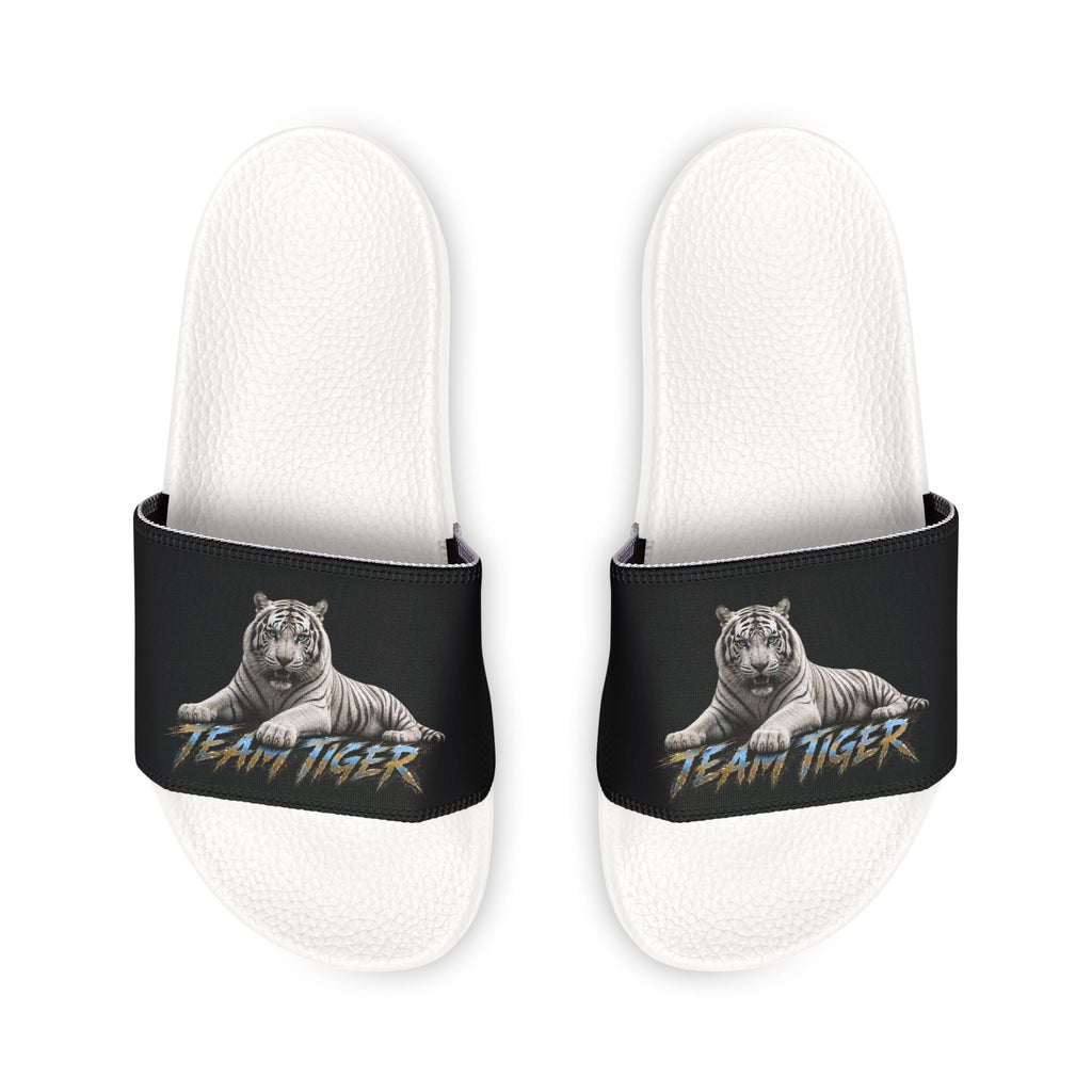 Tiger Graphic Slide Sandals — "Team Tiger" Removable-Strap Men's Slides