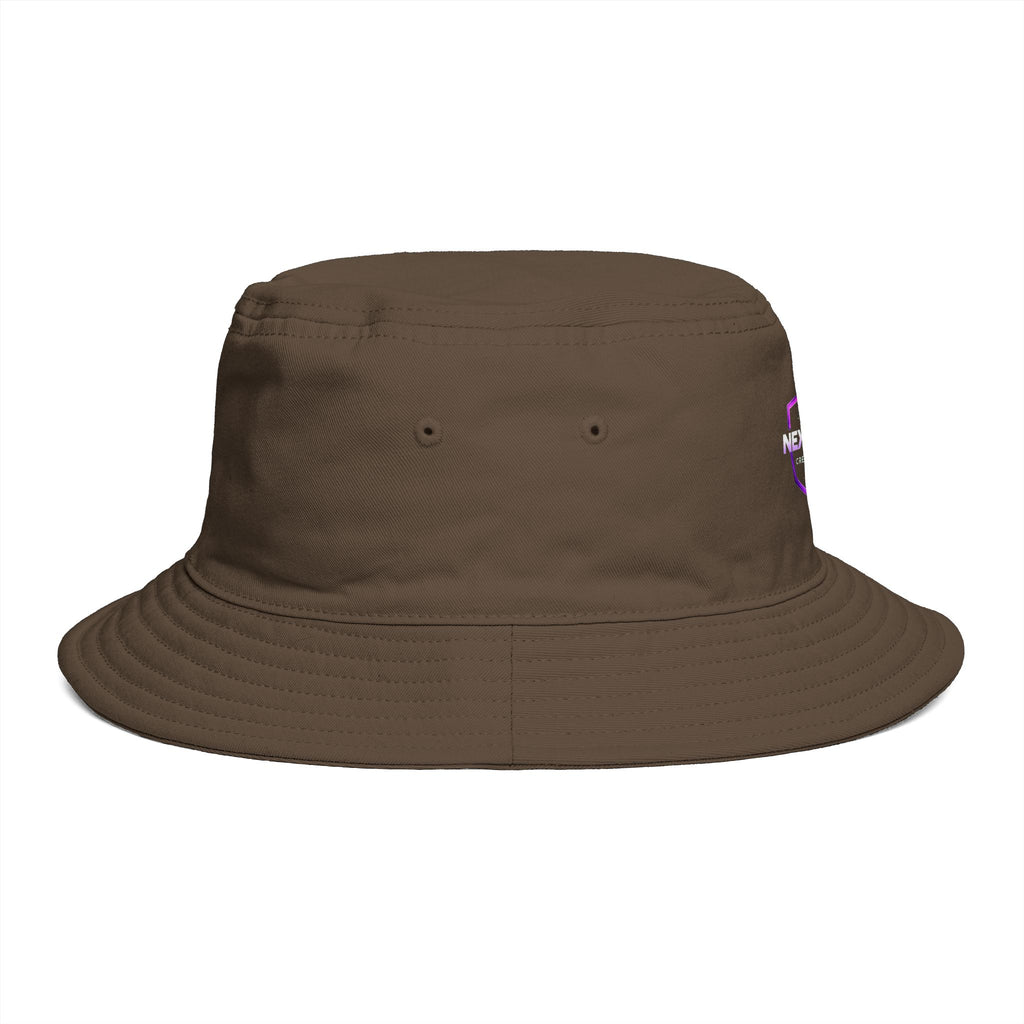 Next Level Creation Agency Brown Bucket Hat — Logo Embroidered Streetwear