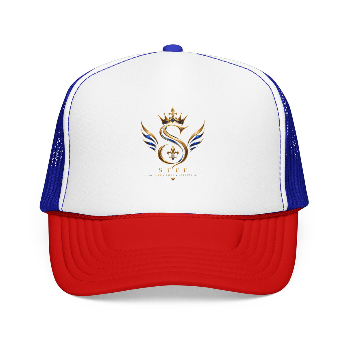 Embroidered Royal S Crest Trucker Hat – Gold Crown & Wings Foam Cap
