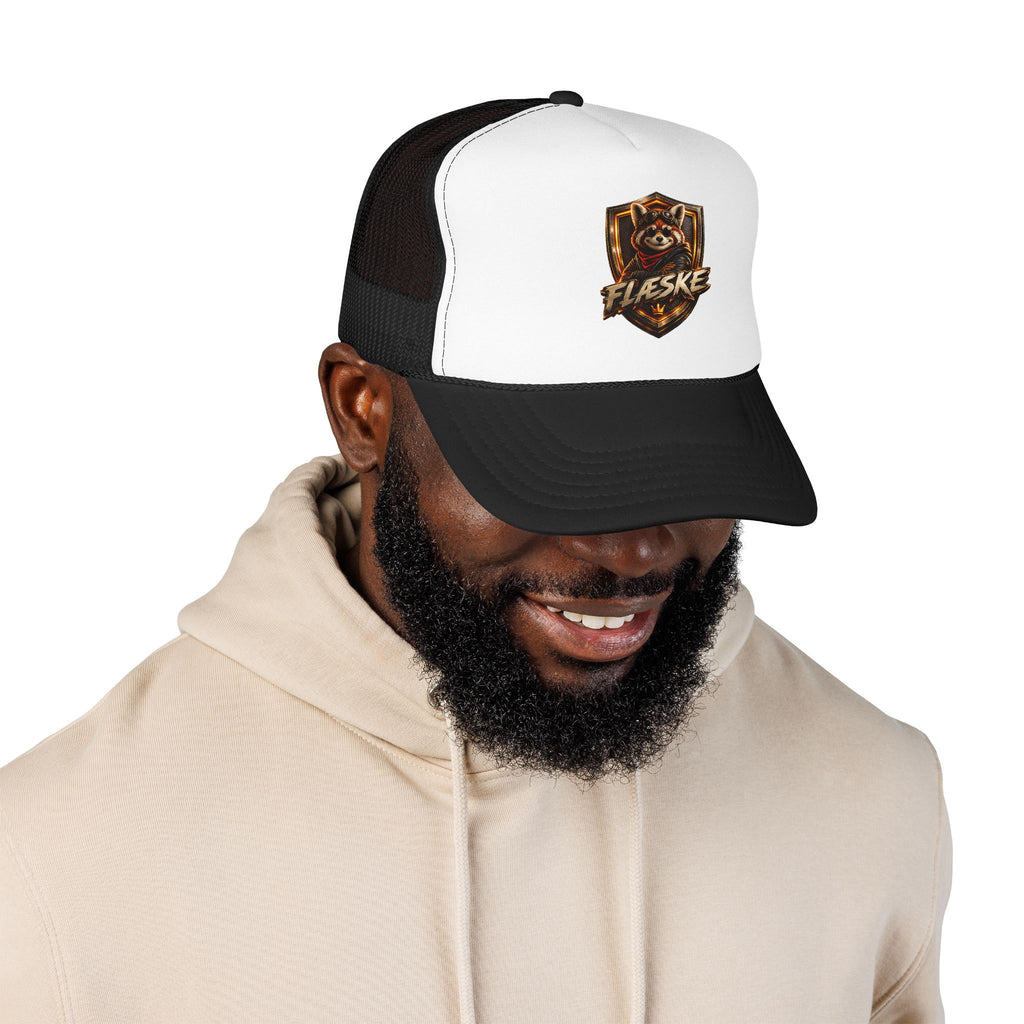 Ember Raccoon Shield Trucker Hat