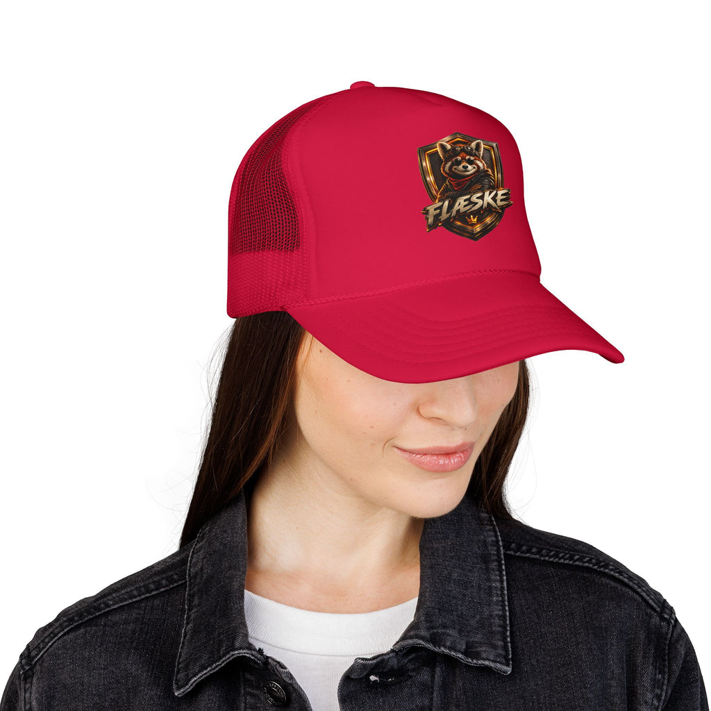 Ember Raccoon Shield Trucker Hat