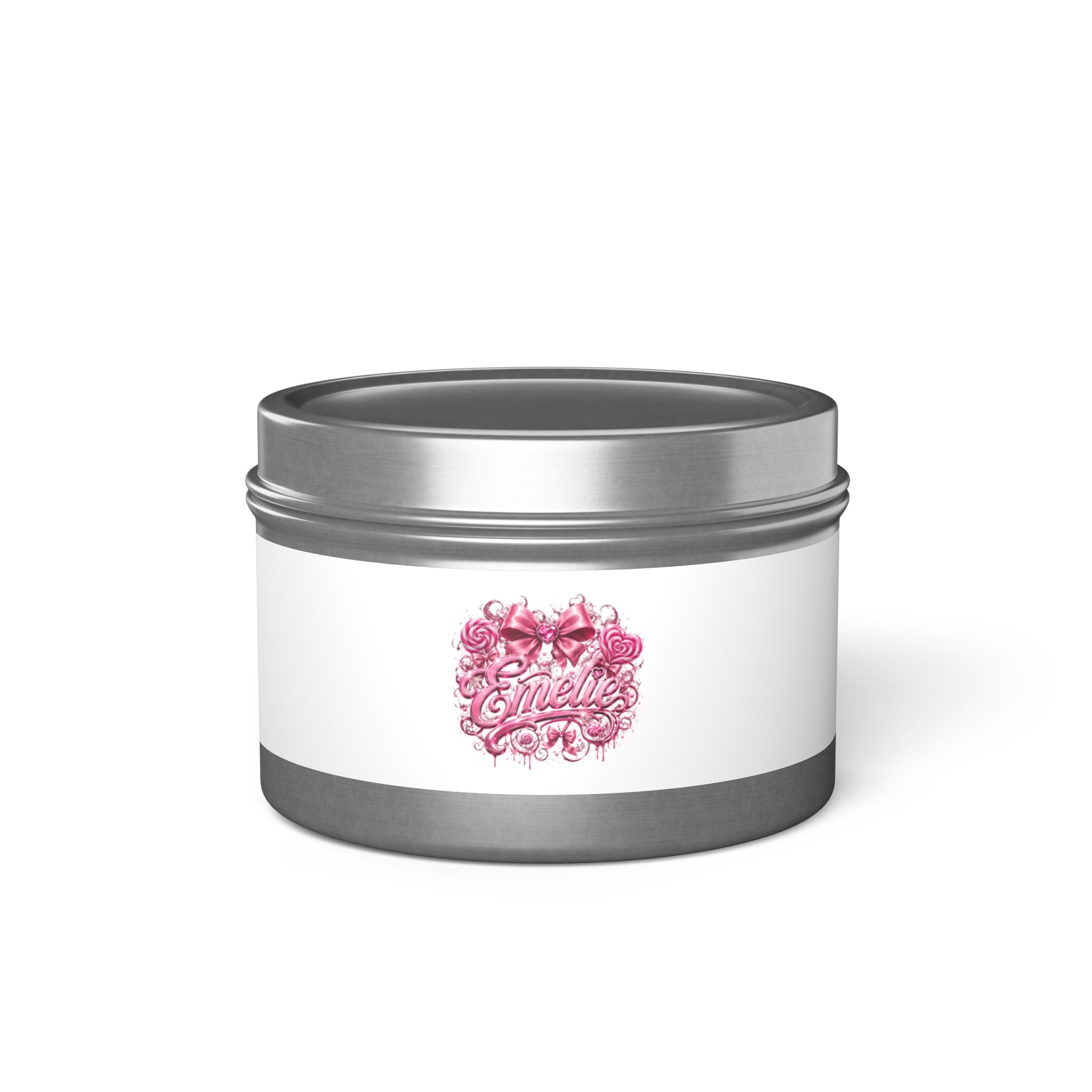 Floral Pink 'Hello' Tin Candle – Scented Decorative Travel Candle
