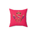 Monogram Crown Pillow — Personalized 'STEF' Gold Emblem Accent Cushion