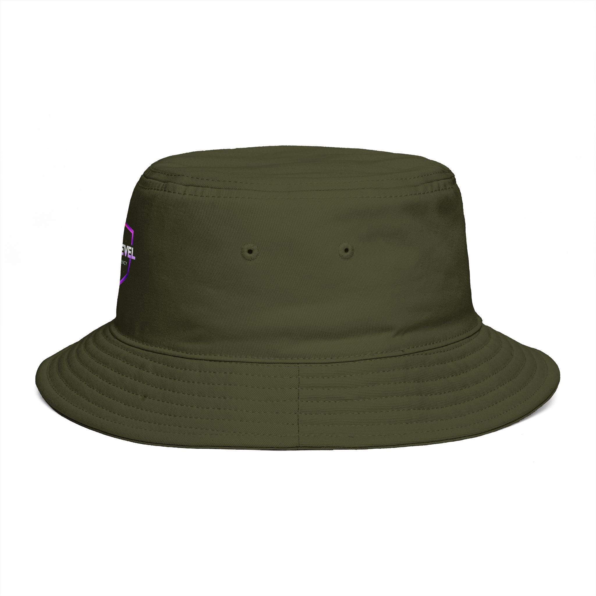 Next Level Creation Agency Brown Bucket Hat — Logo Embroidered Streetwear