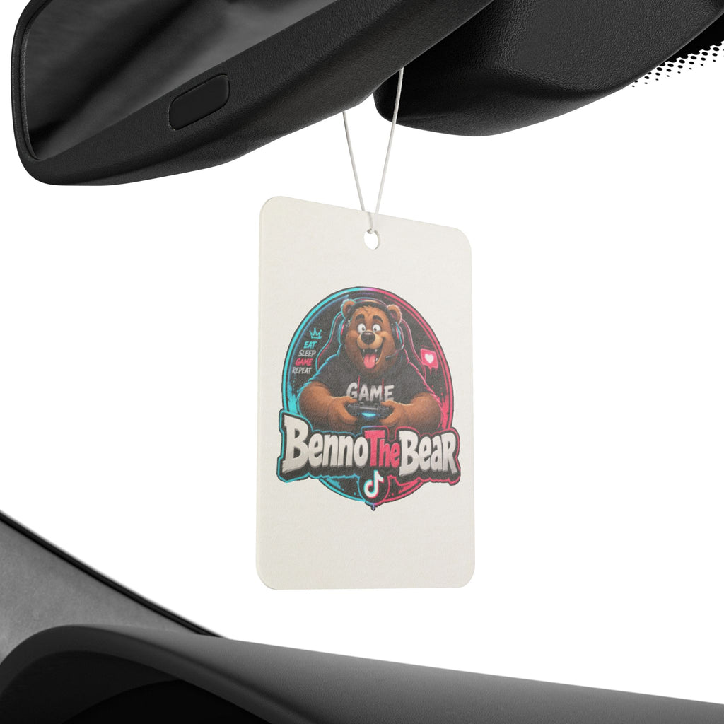 Benno The Bear Car Air Freshener — Cute Gaming Bear Scented Tag