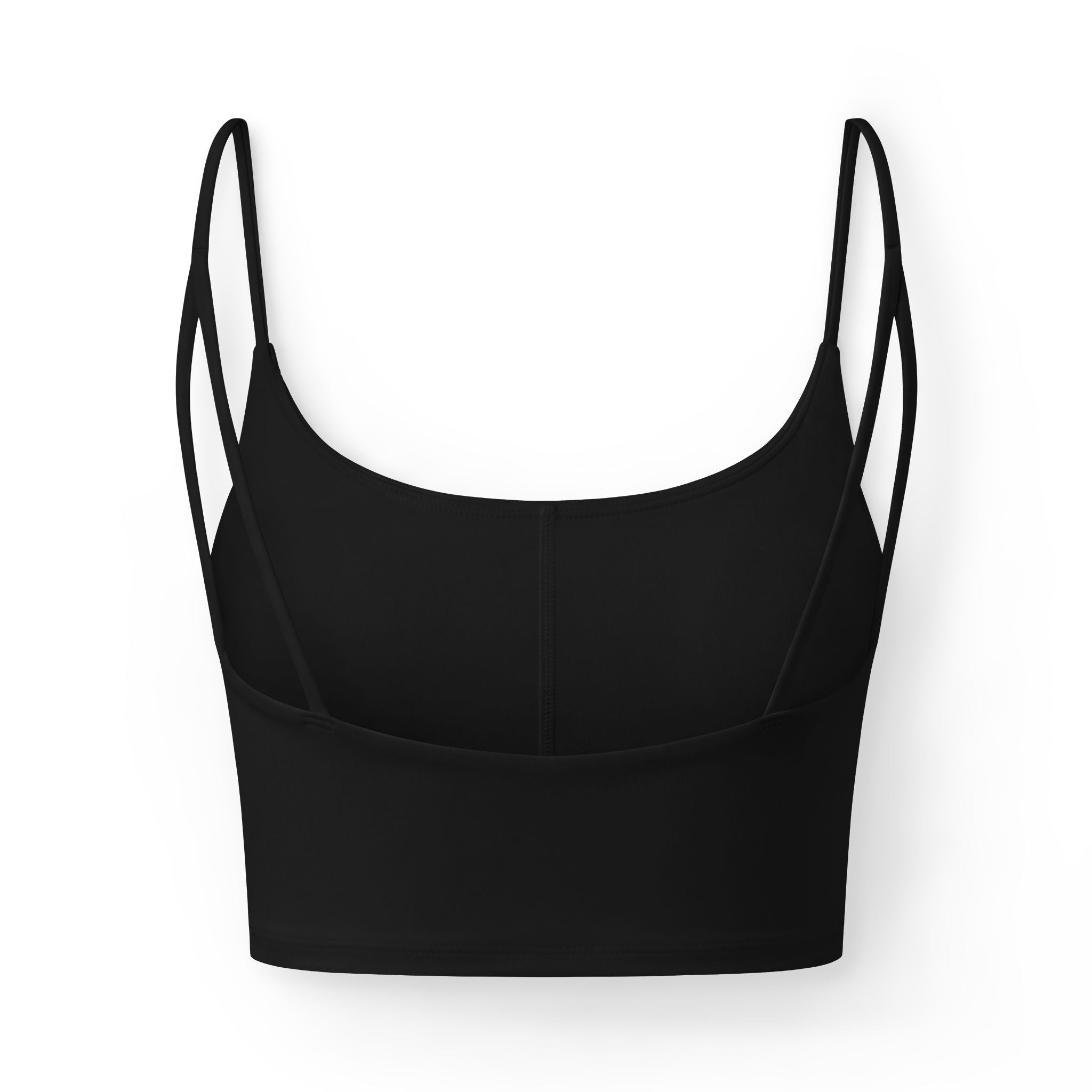 Bear Pocket Luxe Bra — Women's Cropped Strappy Bralette with Tiny Bear Graphic