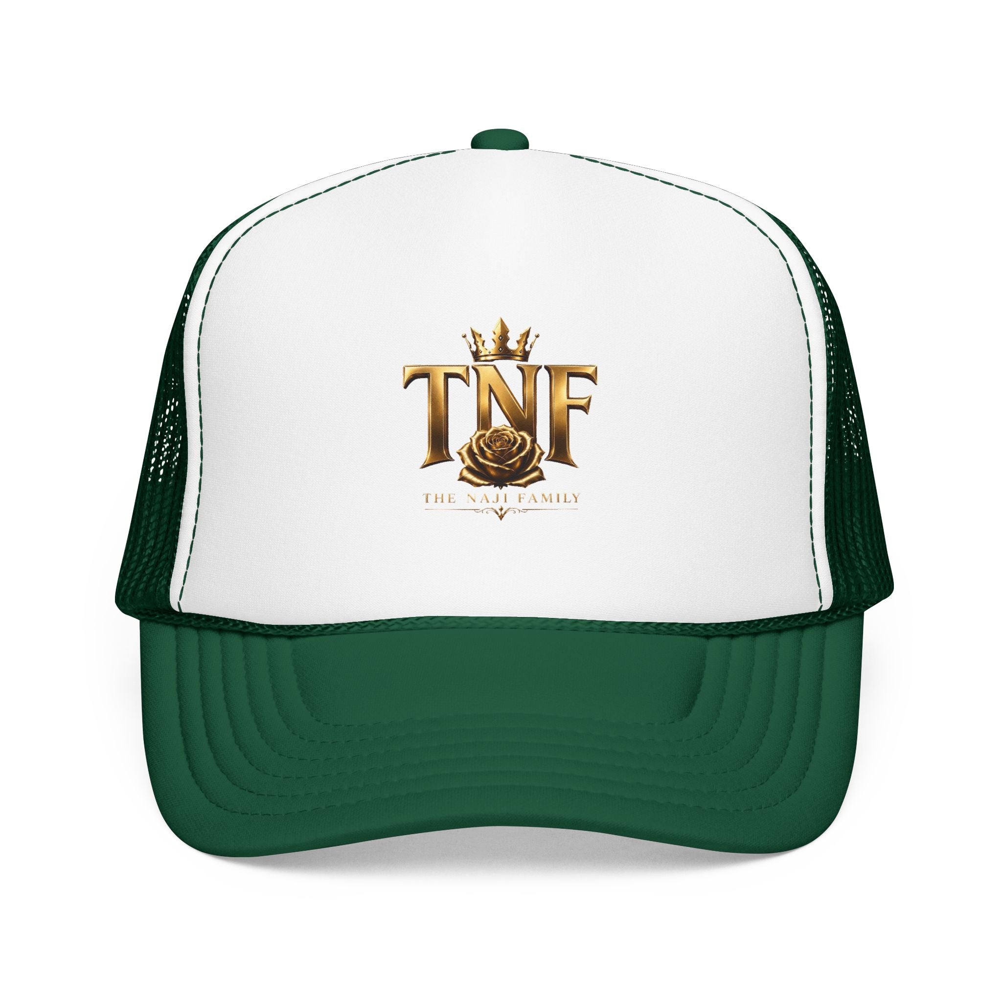 TNF Gold Rose Trucker Hat — The Dark Family Logo Foam Cap