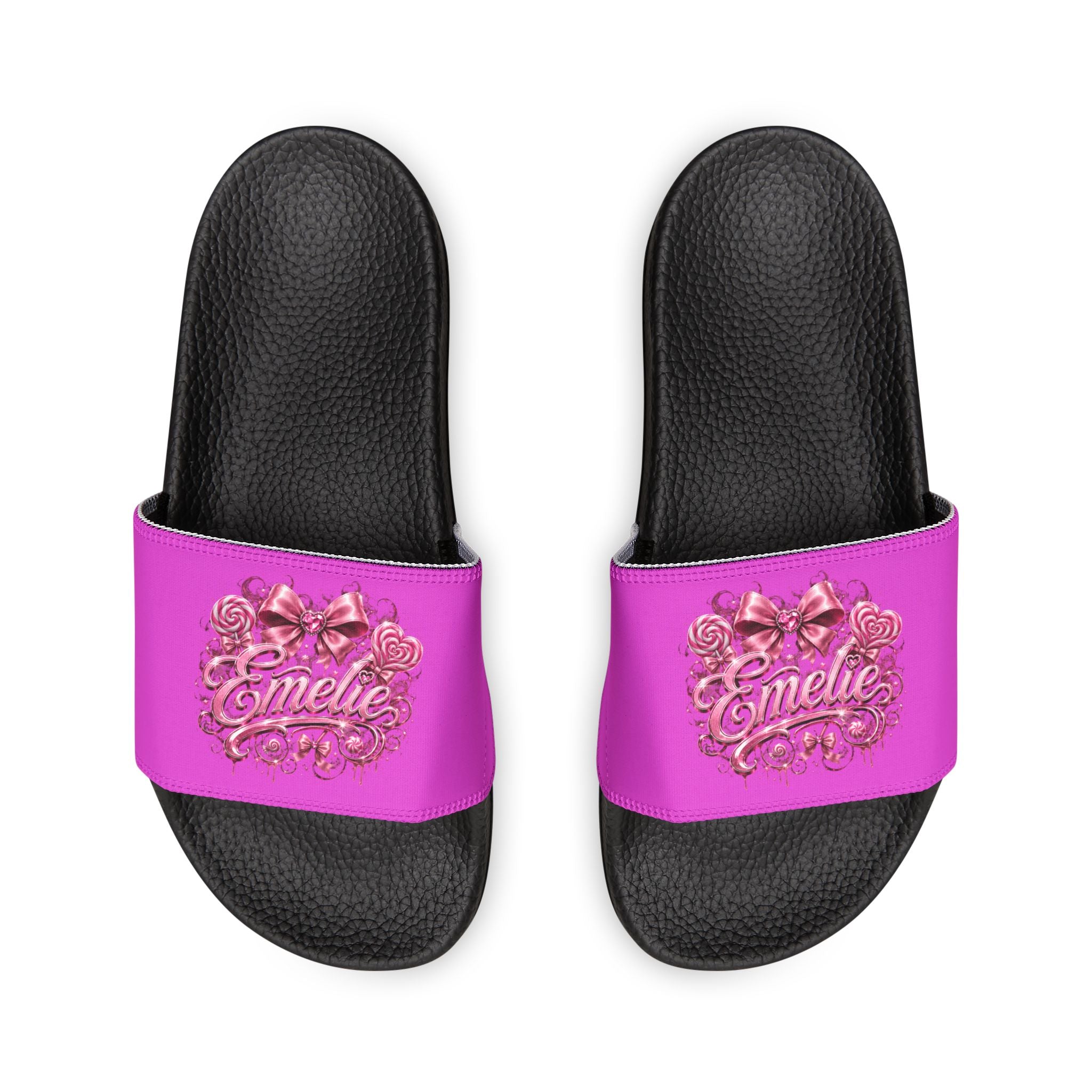 Men's Slide Sandals — Pink Floral 'Epic Mom' Embossed Strap