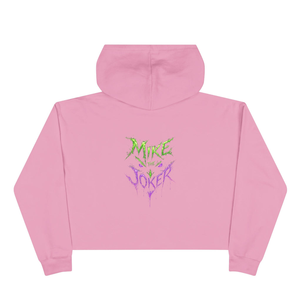 Crop Hoodie — 'Mixe Joker' Minimal Front / Bold Back Graphic Cropped Hoodie