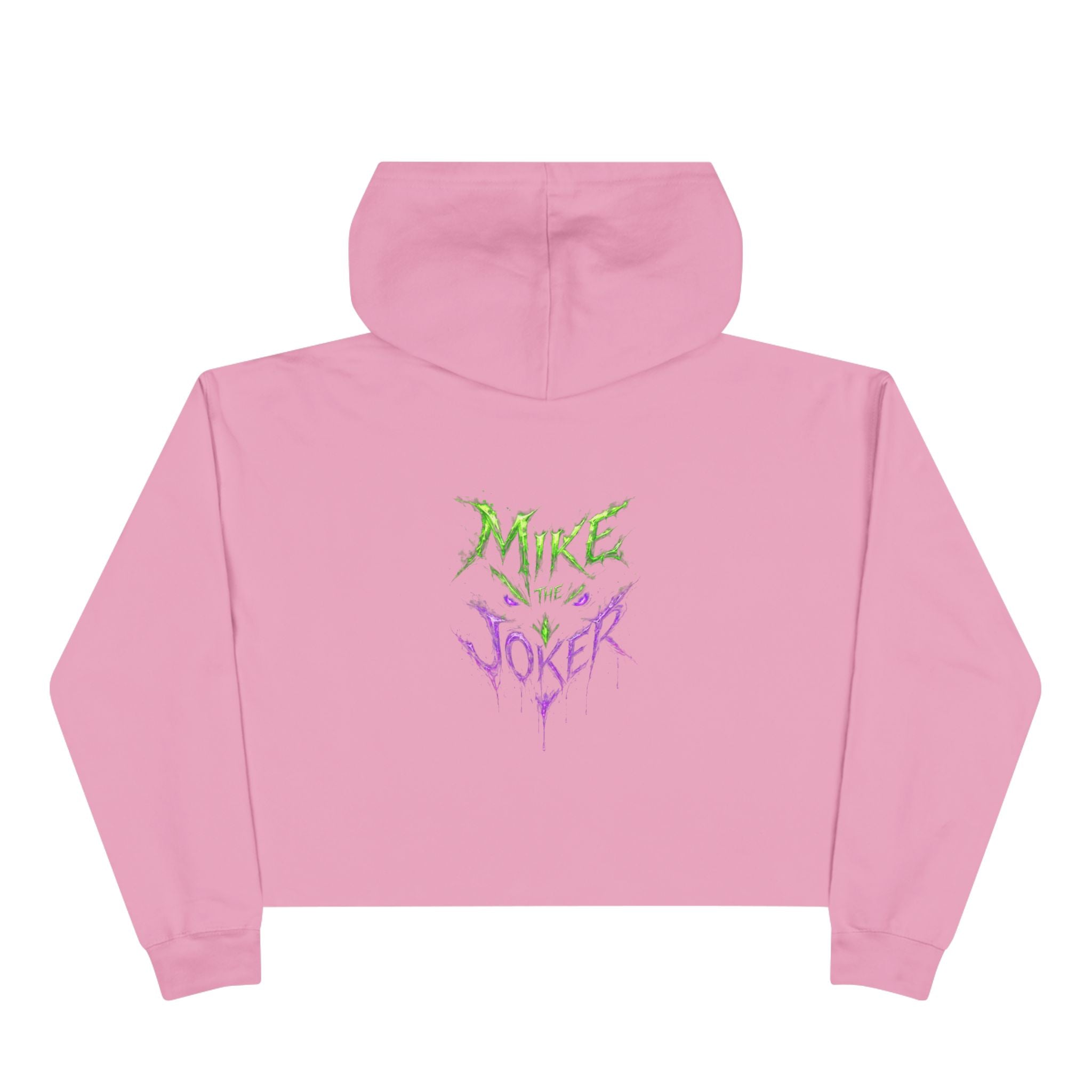 Crop Hoodie — 'Mixe Joker' Minimal Front / Bold Back Graphic Cropped Hoodie