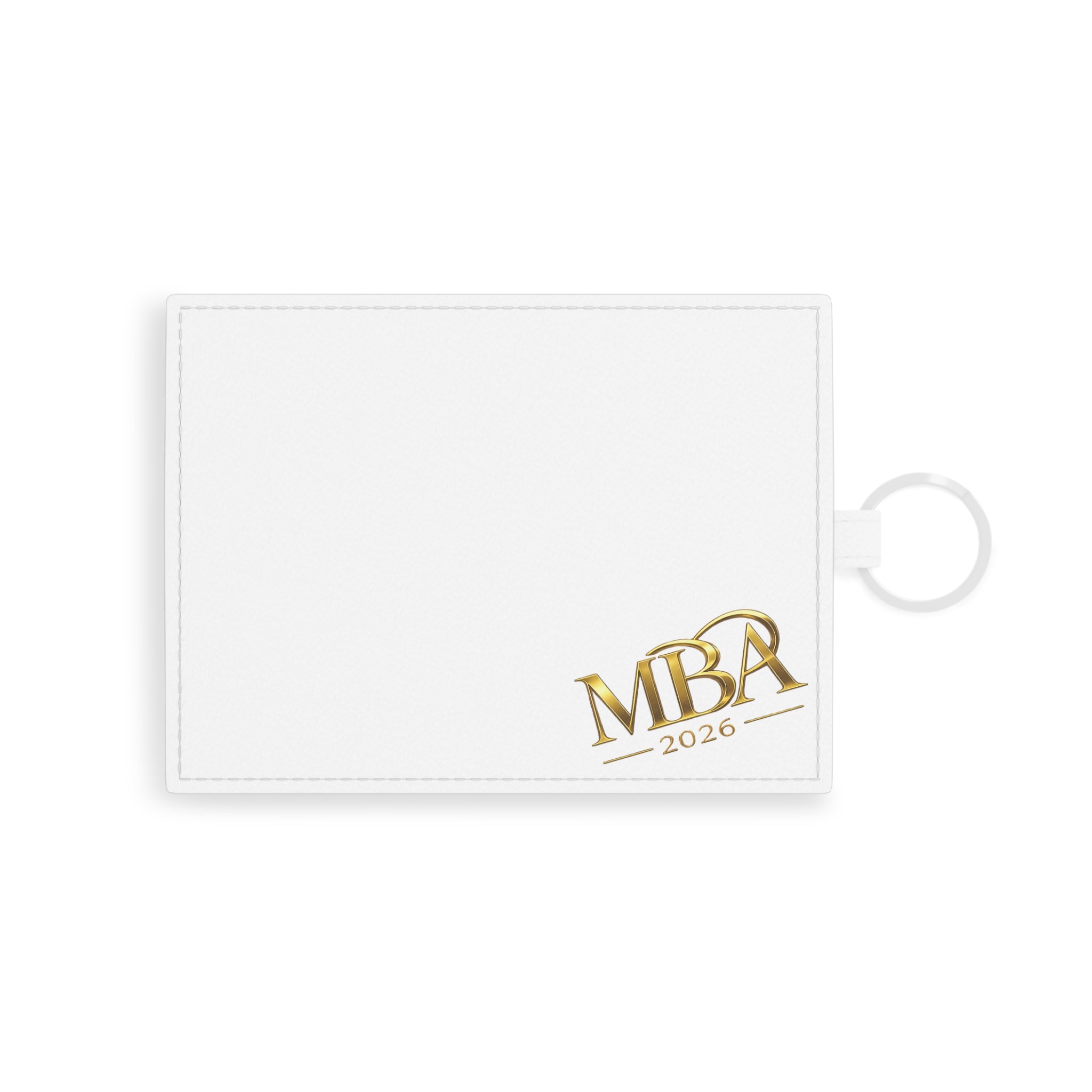 MBA 2026 Saffiano Leather Card Holder — Slim ID & Credit Card Wallet with Keyring