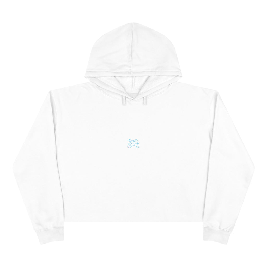Team Oink Inc. Cropped Hoodie – Minimal Pastel Logo Crop Sweatshirt
