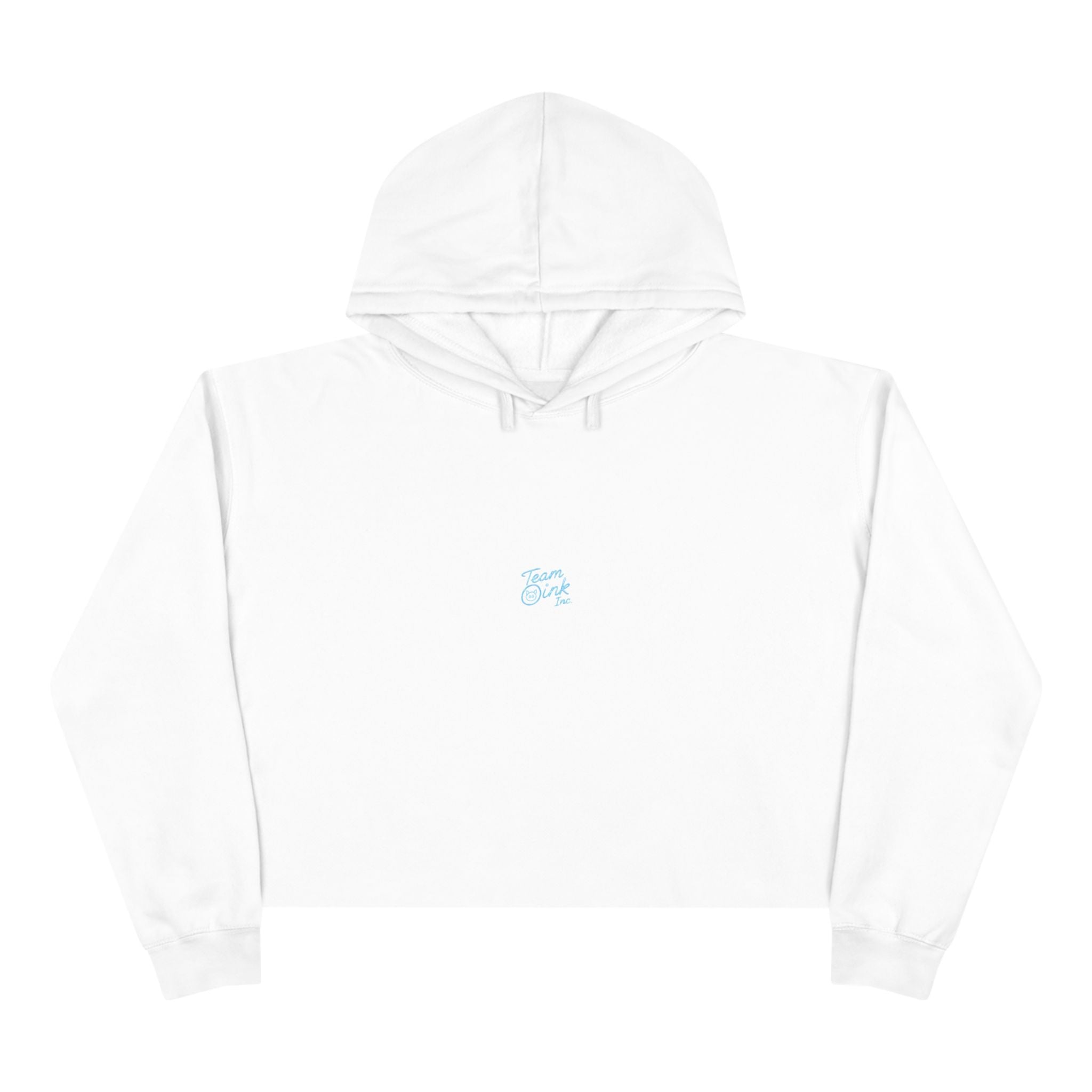 Team Oink Inc. Cropped Hoodie – Minimal Pastel Logo Crop Sweatshirt
