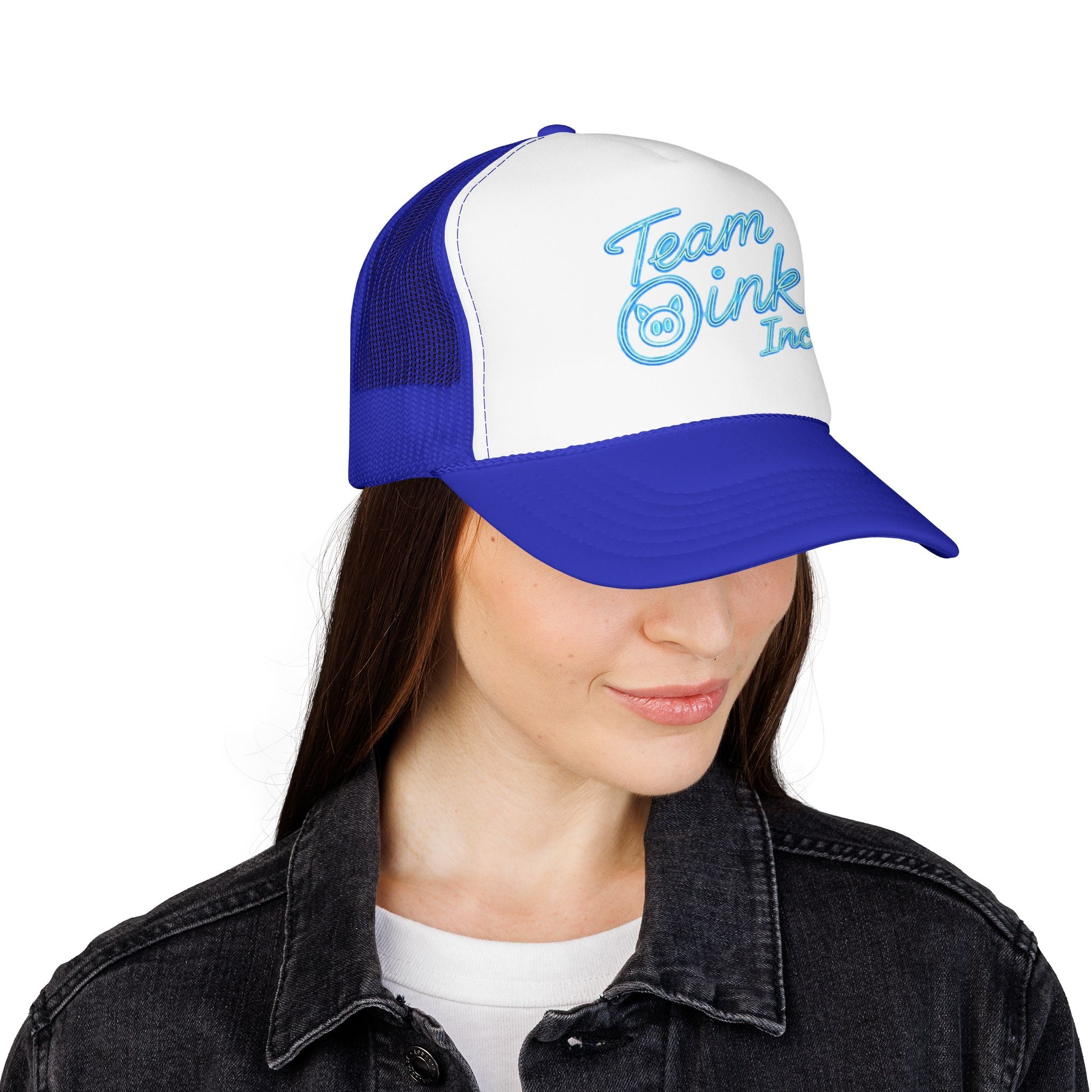 Team Oink Inc. Trucker Hat — Retro Embroidered Foam Cap