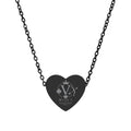Miss V Engraved Heart Necklace — Personalized Crown & Initial Pendant