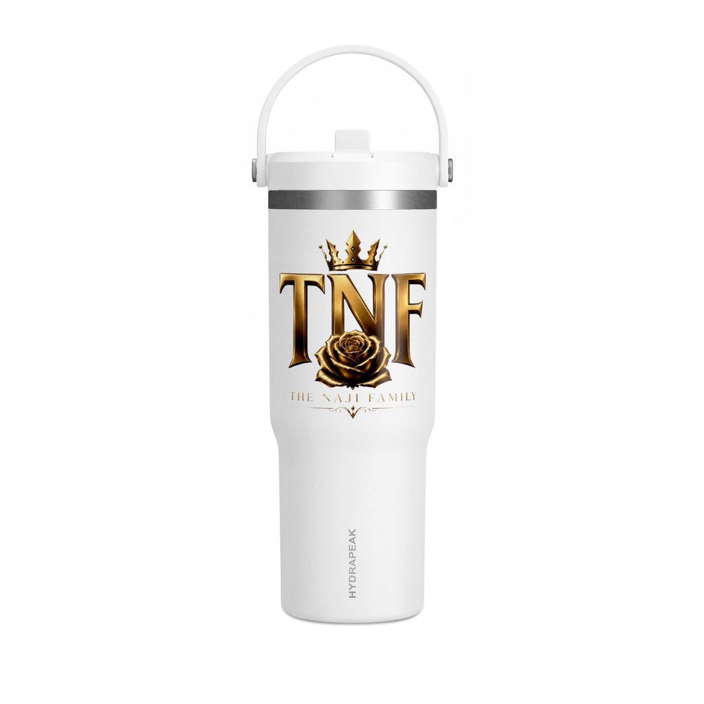 TNF 'The Naji Family' 32oz Nomad Tumbler – Insulated Travel Cup with Gold Crest Design