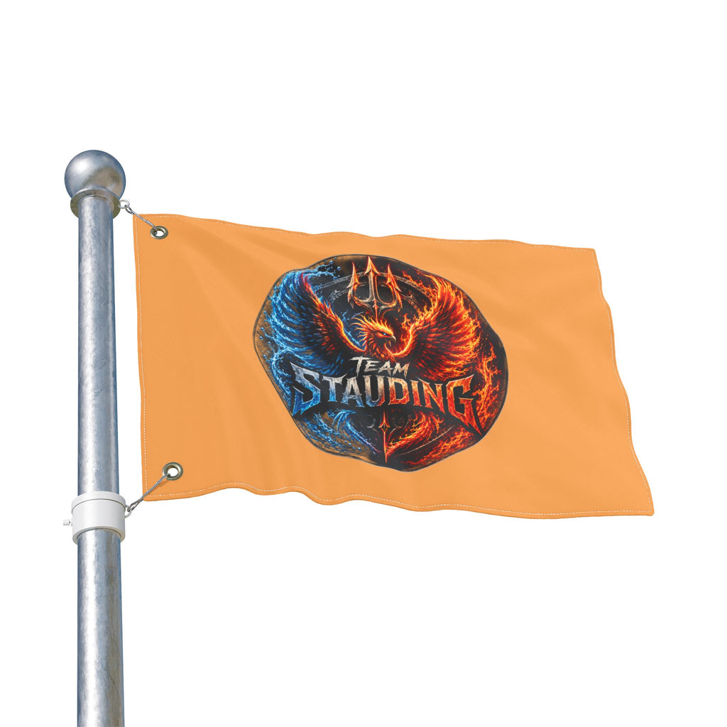 Team Stauding Double-Sided Flag — Fiery Phoenix Logo Outdoor Banner