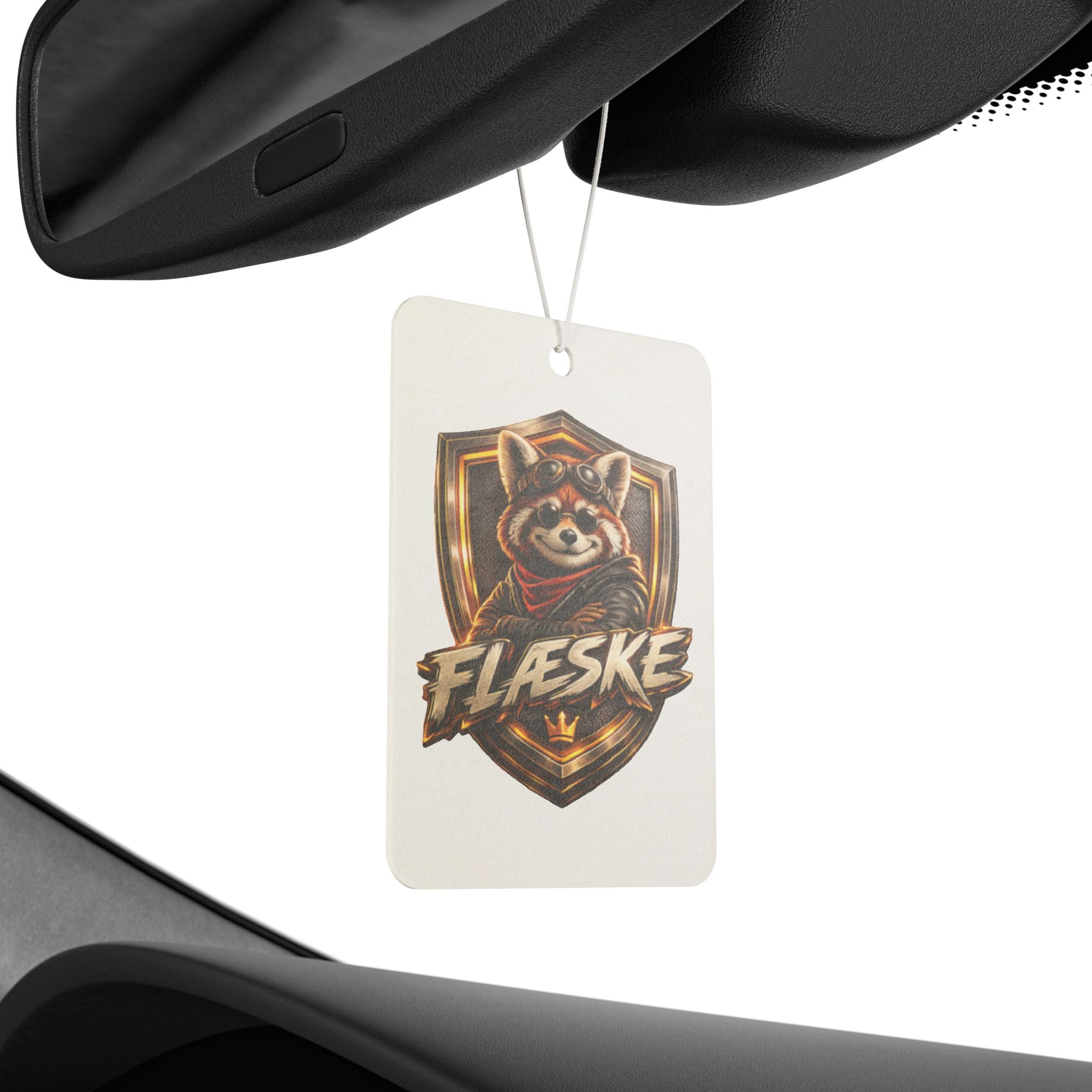 Raccoon Crest Car Air Freshener — "FLÆSKE" Scented Car Charm
