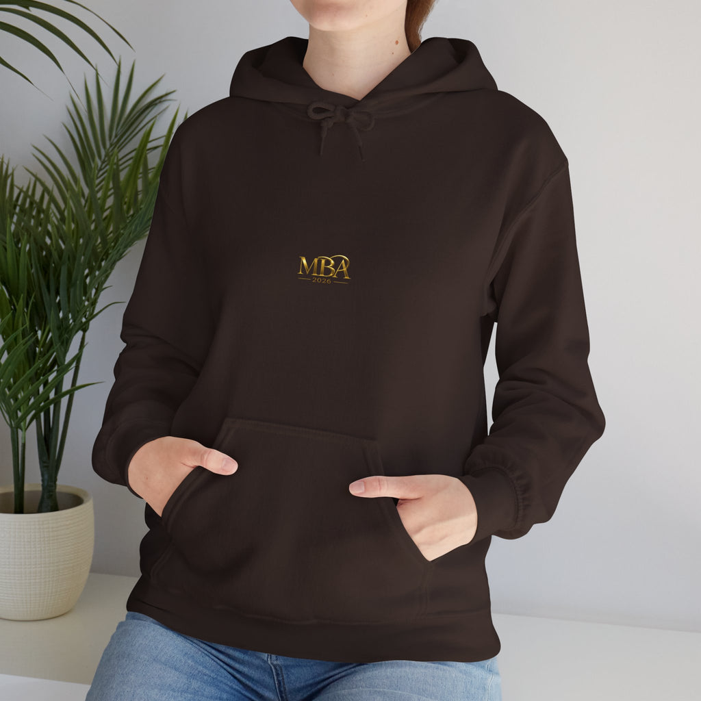 MBA 2026 Gold Logo Hoodie — Graduation/Alumni Commemorative Sweatshirt