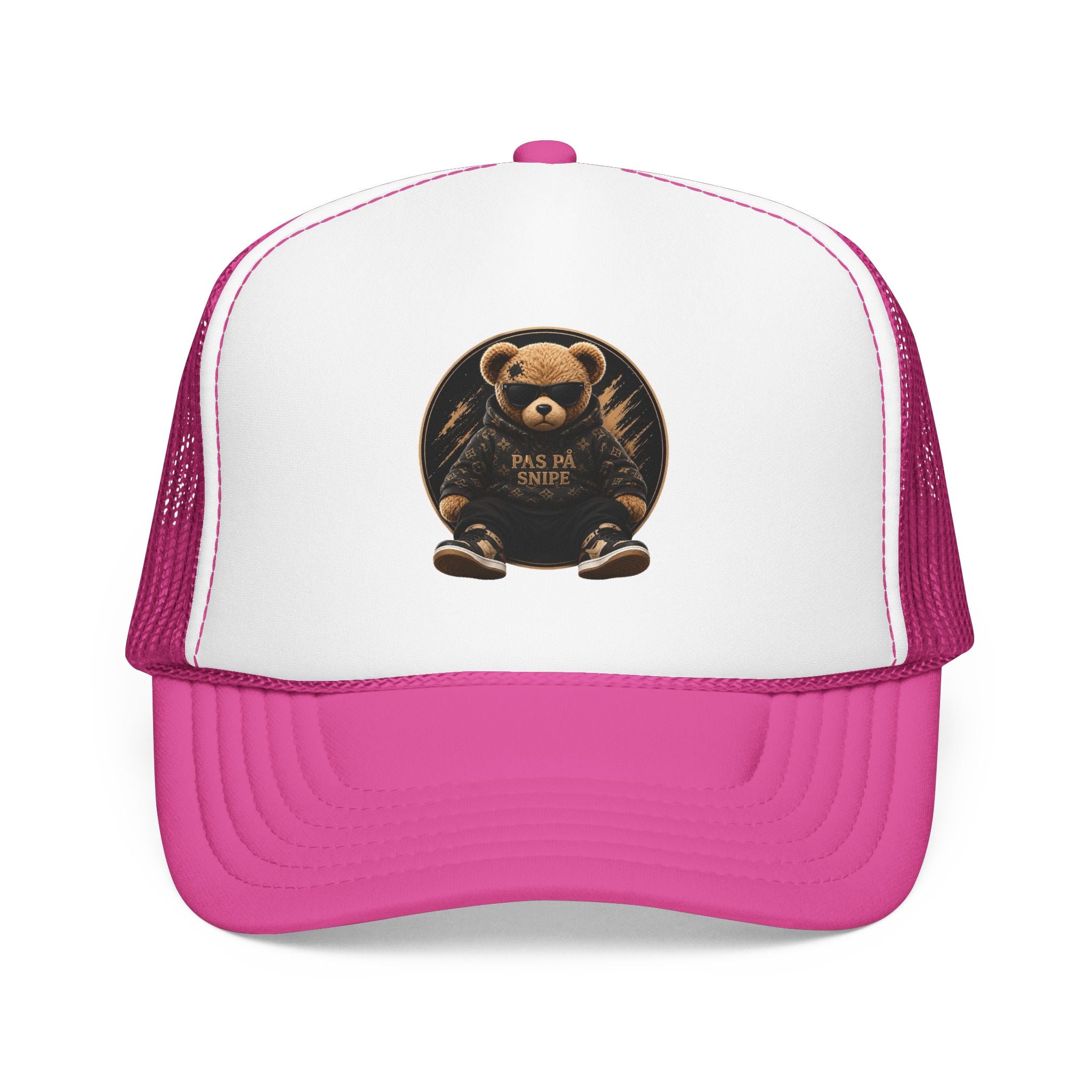 Teddy Bear Trucker Hat — Vintage "Pas de Panier" Patch Cap