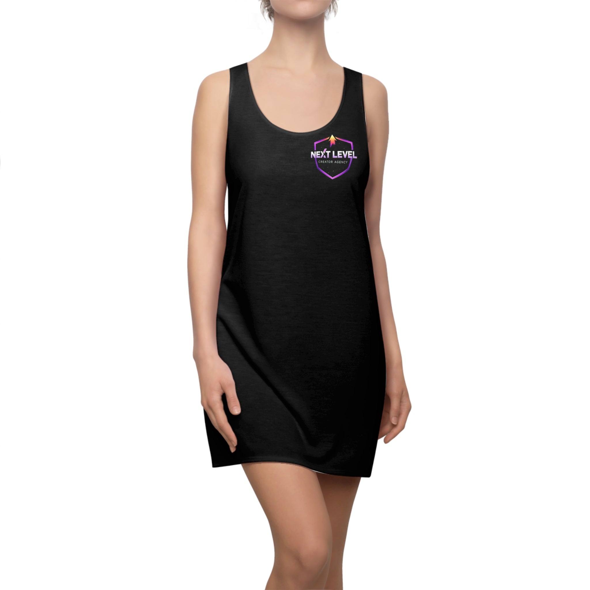 Next Level Racerback Dress — Women's Black Athletic Cut & Sew
