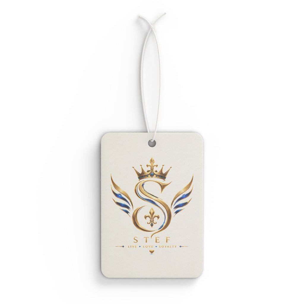 Monogram S Crown Car Air Freshener — Elegant Gold Fleur-de-Lis Design