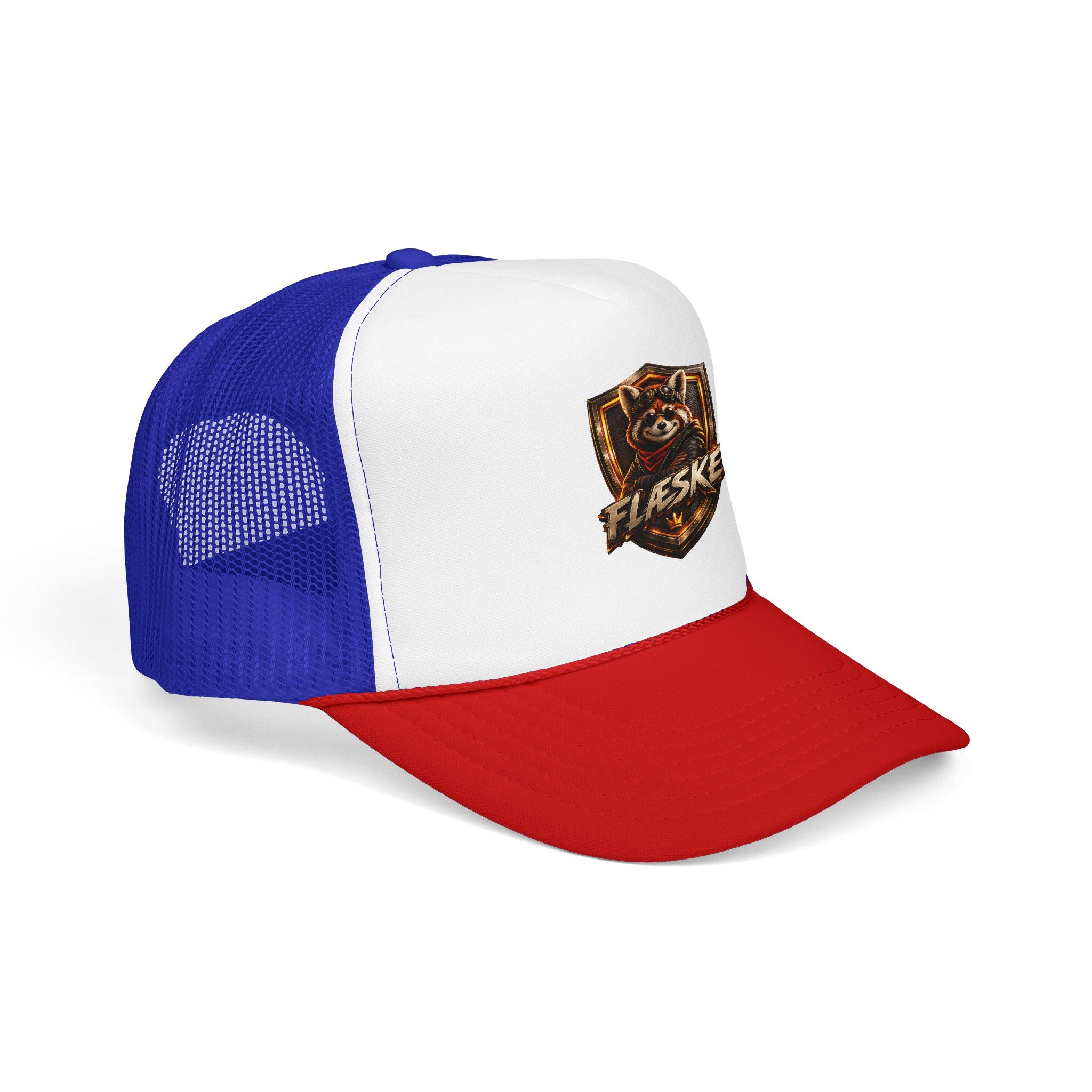 Ember Raccoon Shield Trucker Hat
