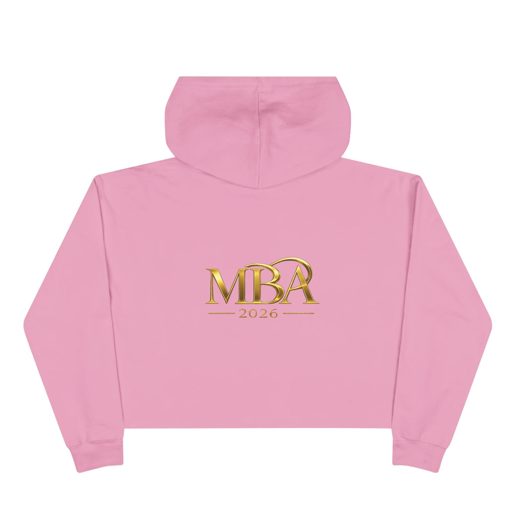 Cropped Hoodie — Gold 'MBA 2026' Minimal Logo