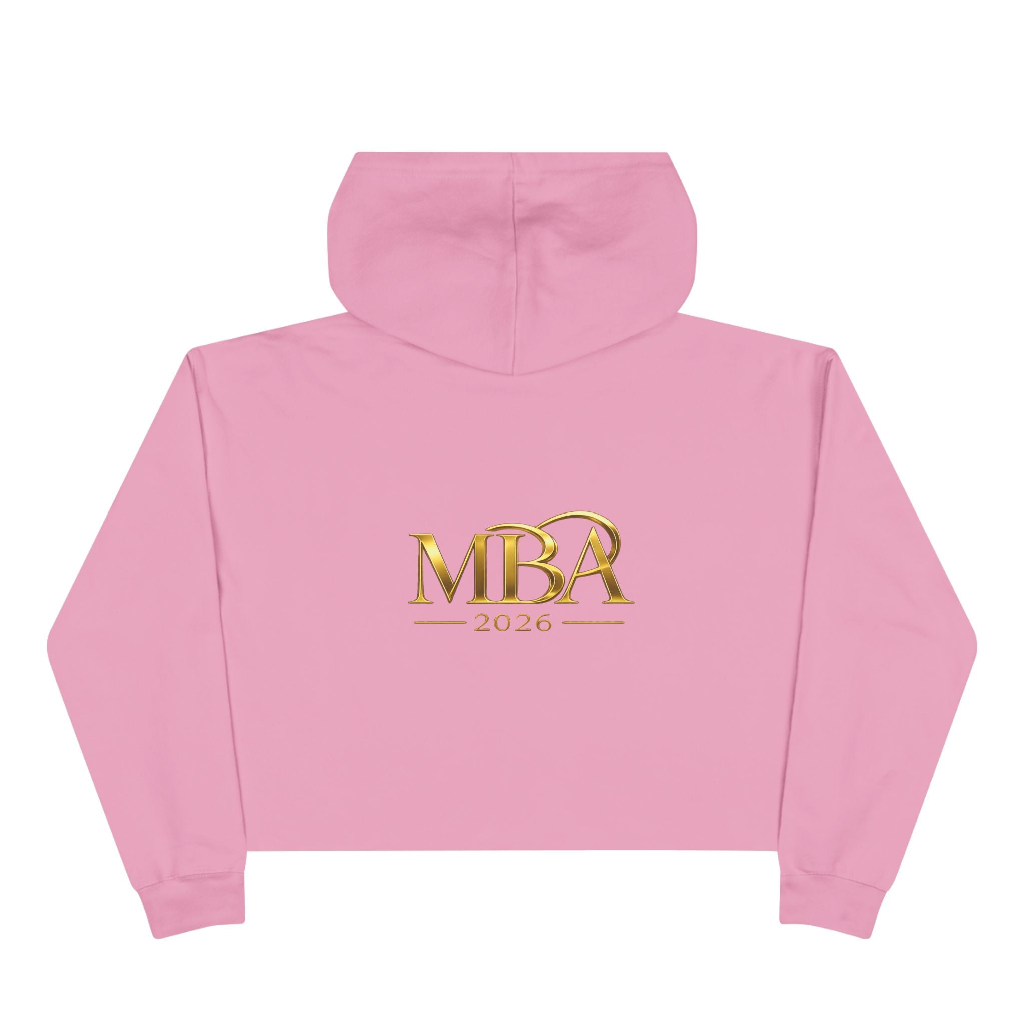 Cropped Hoodie — Gold 'MBA 2026' Minimal Logo