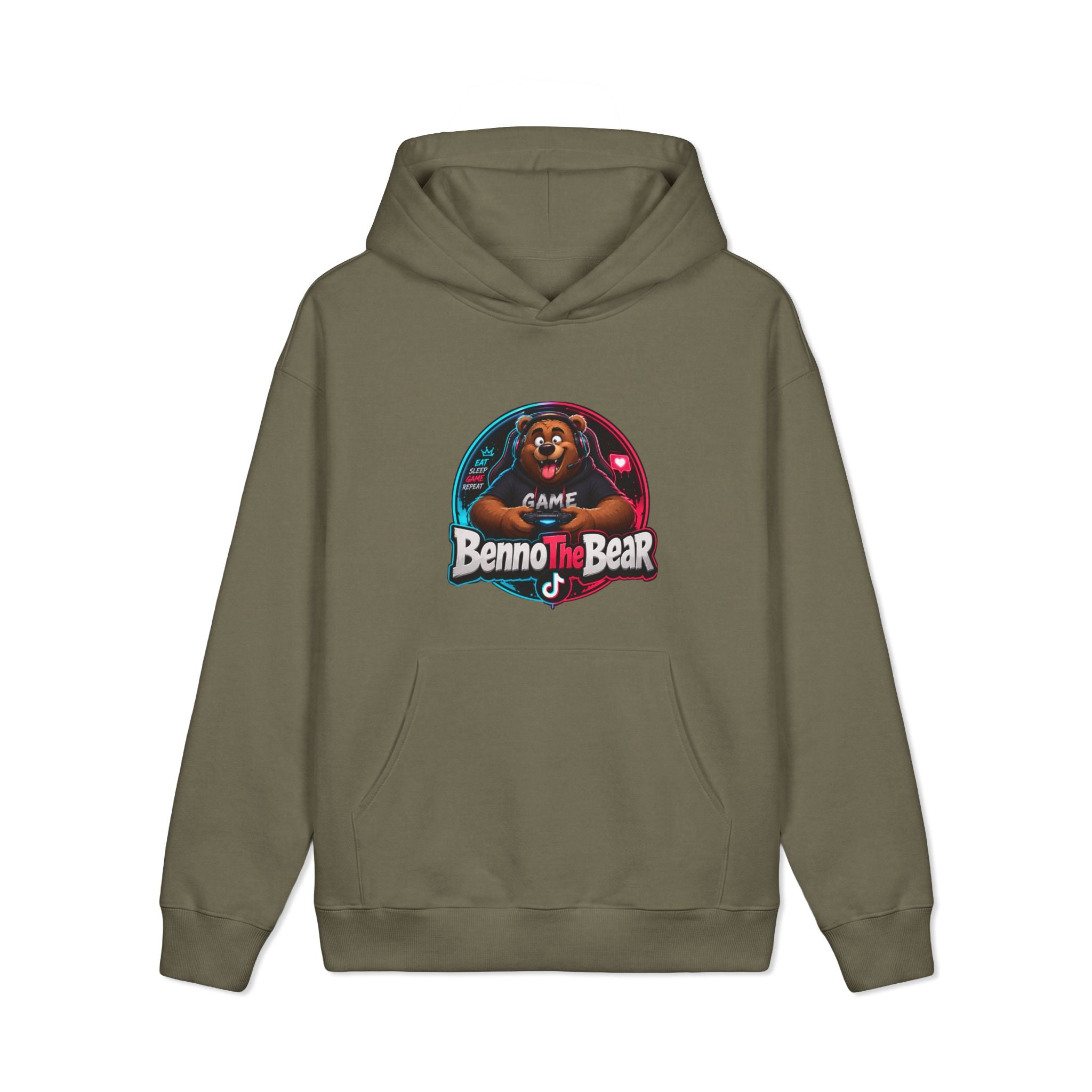 Benno the Bear Gaming Hoodie — Retro Arcade Gamer Pullover
