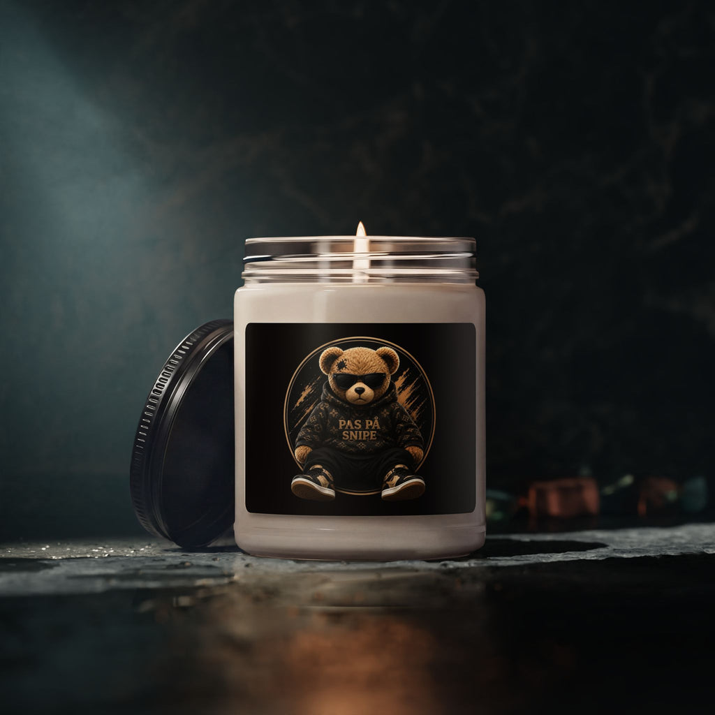 9oz Soy Candle — Teddy Bear 'Pas På Snipe' Scented Jar