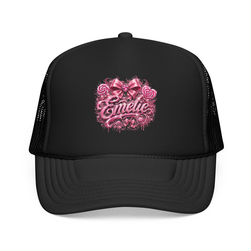 Trucker Hat — Pink Floral 'Enele' Bow Logo