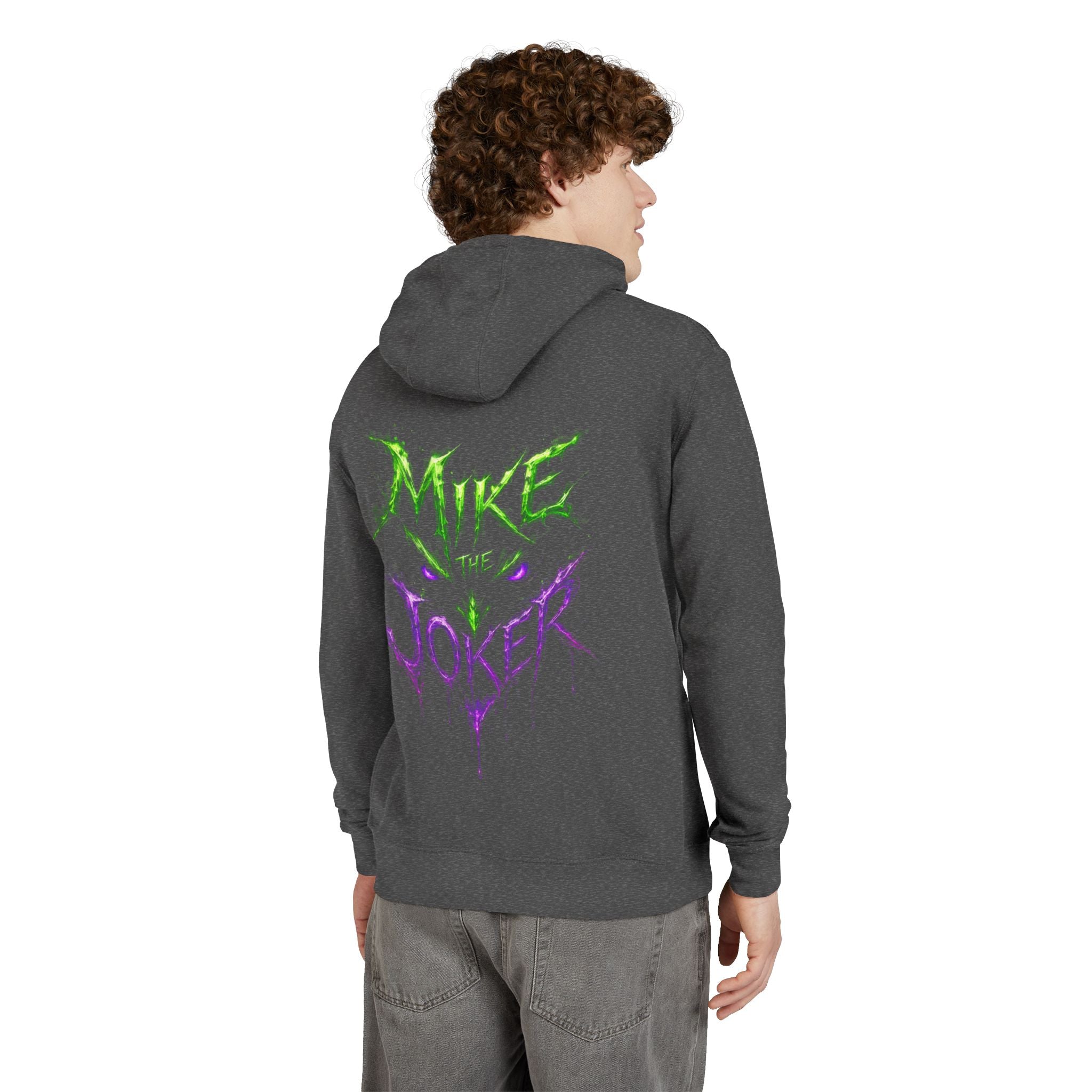 Joker Graphic Hoodie — "Mike the Joker" Neon Green & Purple Streetwear