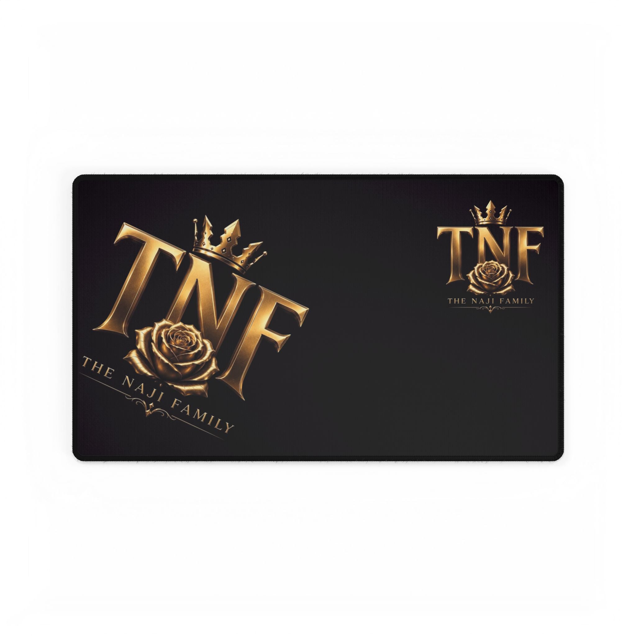 TNF Gold Crest Desk Mat — Large Gaming & Office Mousepad (The Naif Family)
