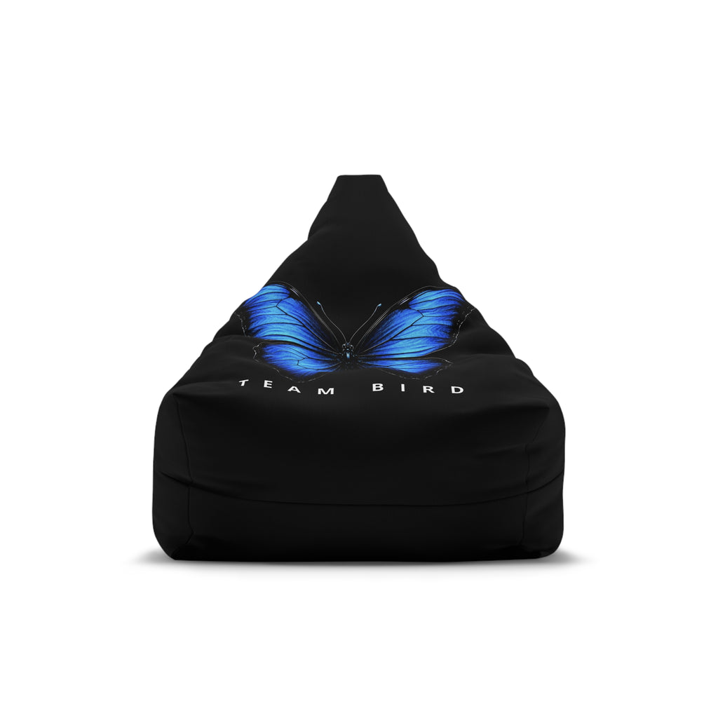 Blue Butterfly Bean Bag Cover — 'Team Bird' Accent Lounger