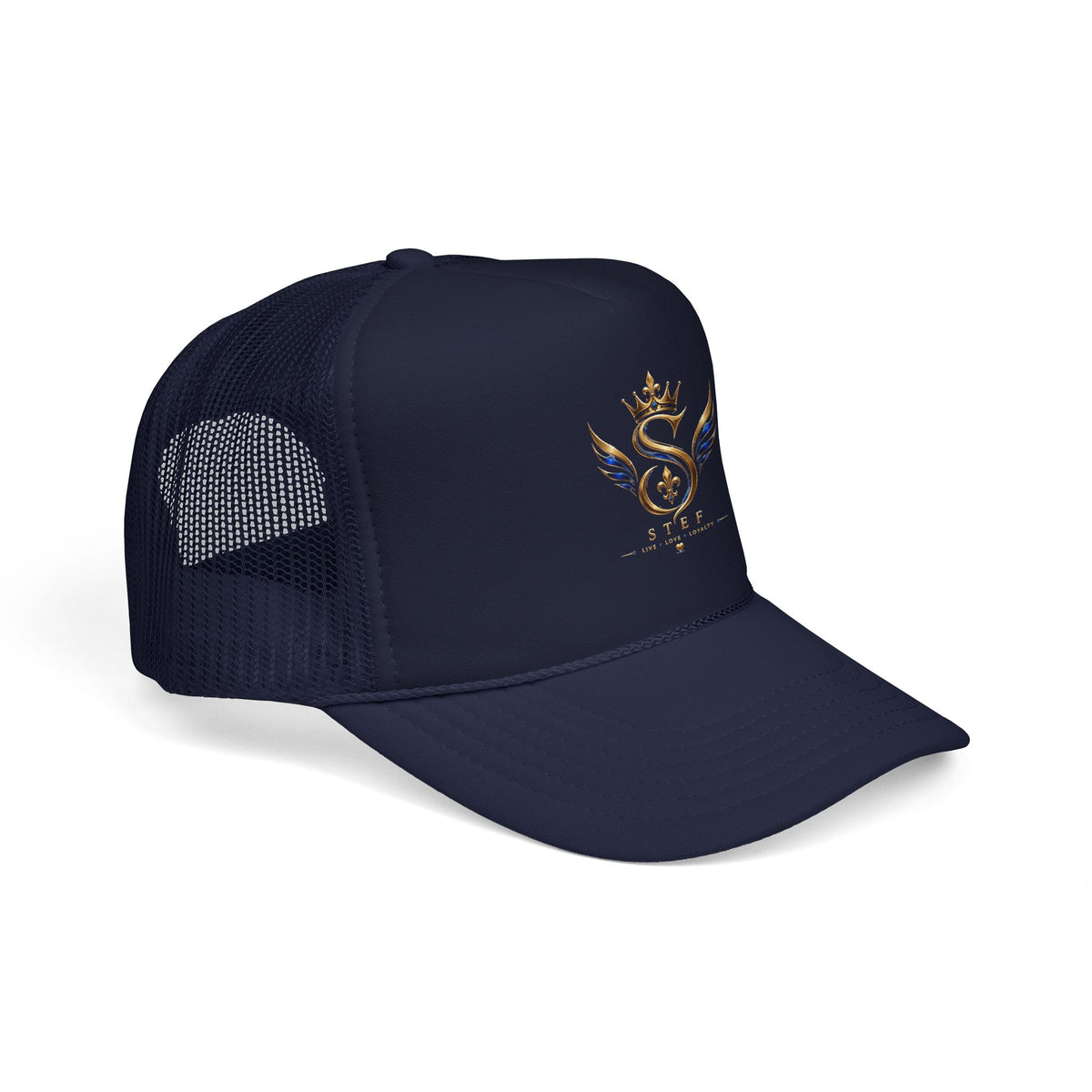 Embroidered Royal S Crest Trucker Hat – Gold Crown & Wings Foam Cap