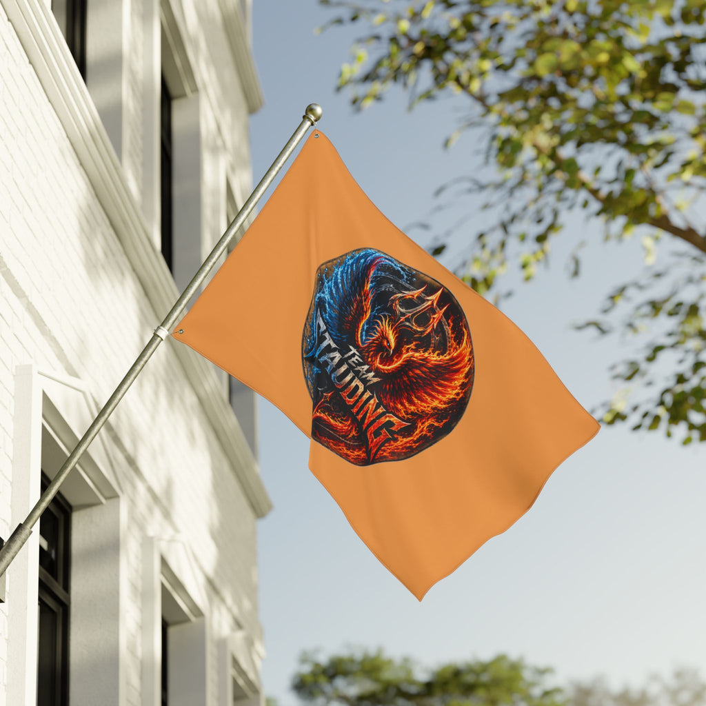 Team Stauding Double-Sided Flag — Fiery Phoenix Logo Outdoor Banner