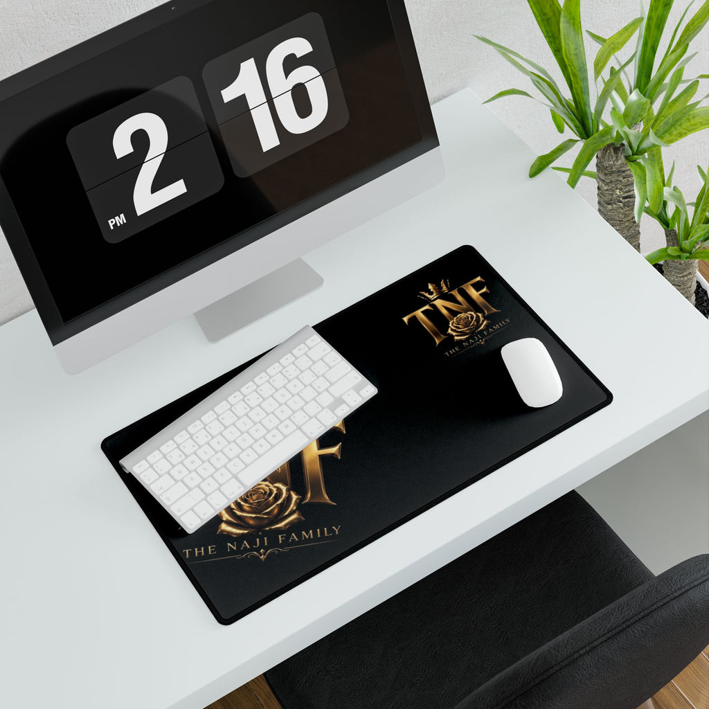 TNF Gold Crest Desk Mat — Large Gaming & Office Mousepad (The Naif Family)