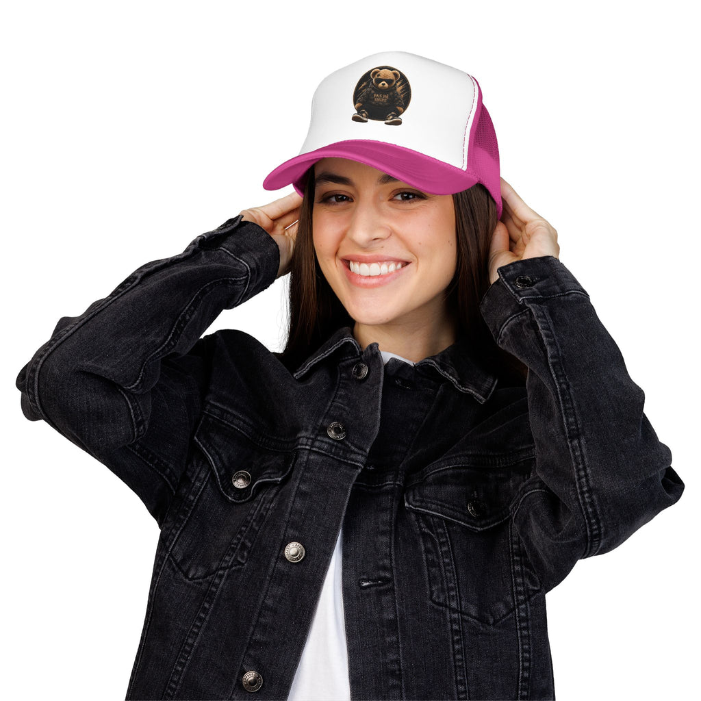Teddy Bear Trucker Hat — Vintage "Pas de Panier" Patch Cap