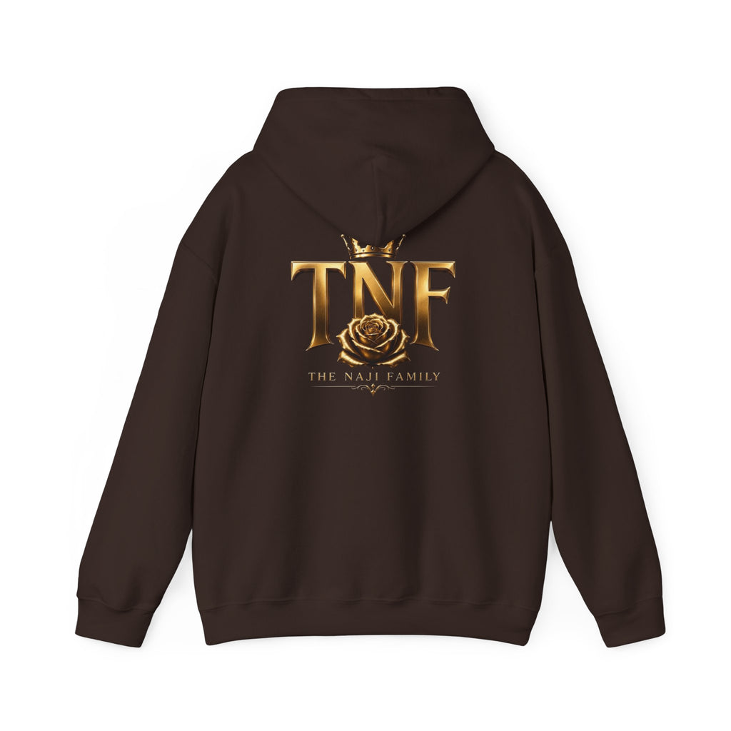 TNF Gold Rose Hoodie — Elegant Crown Logo Pullover
