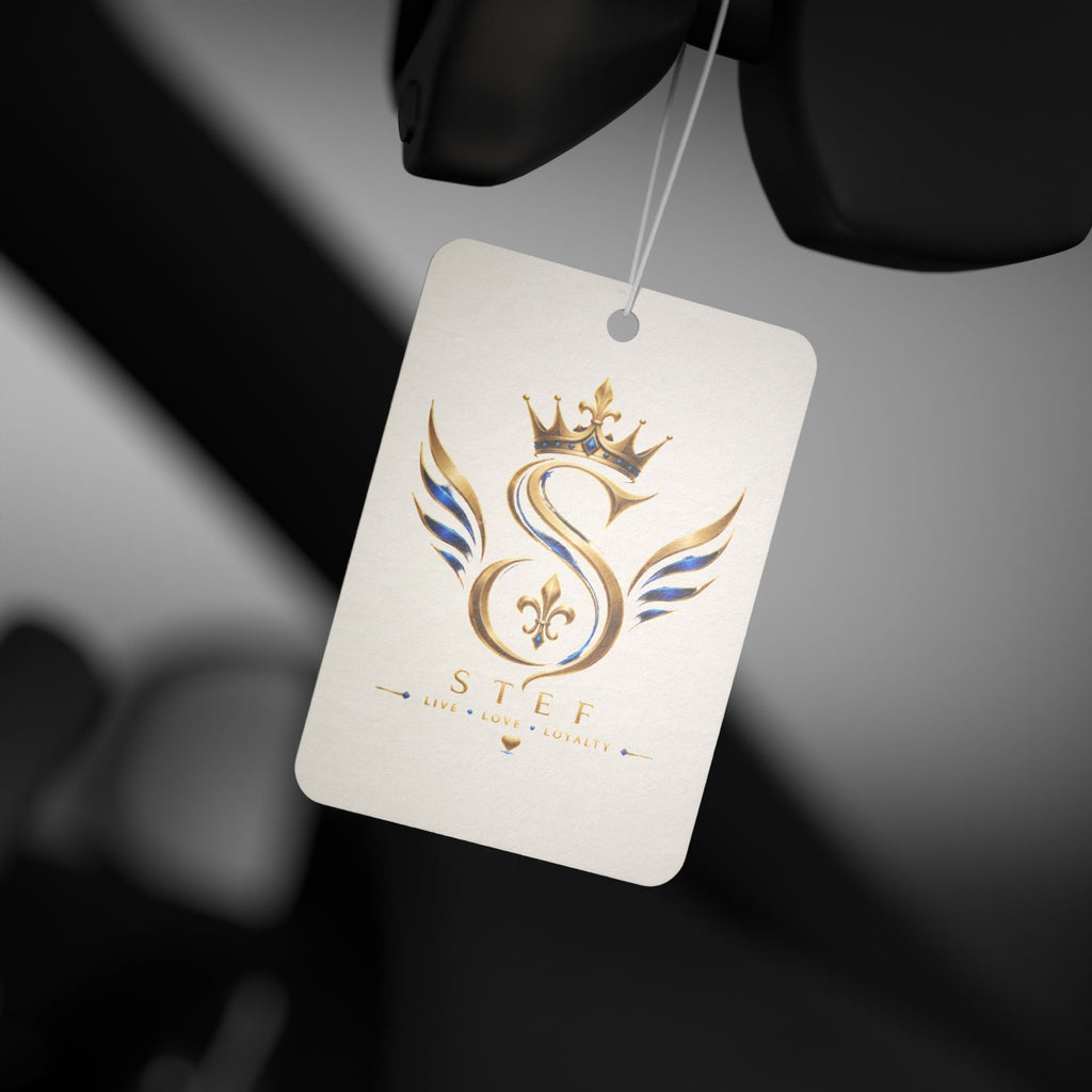 Monogram S Crown Car Air Freshener — Elegant Gold Fleur-de-Lis Design