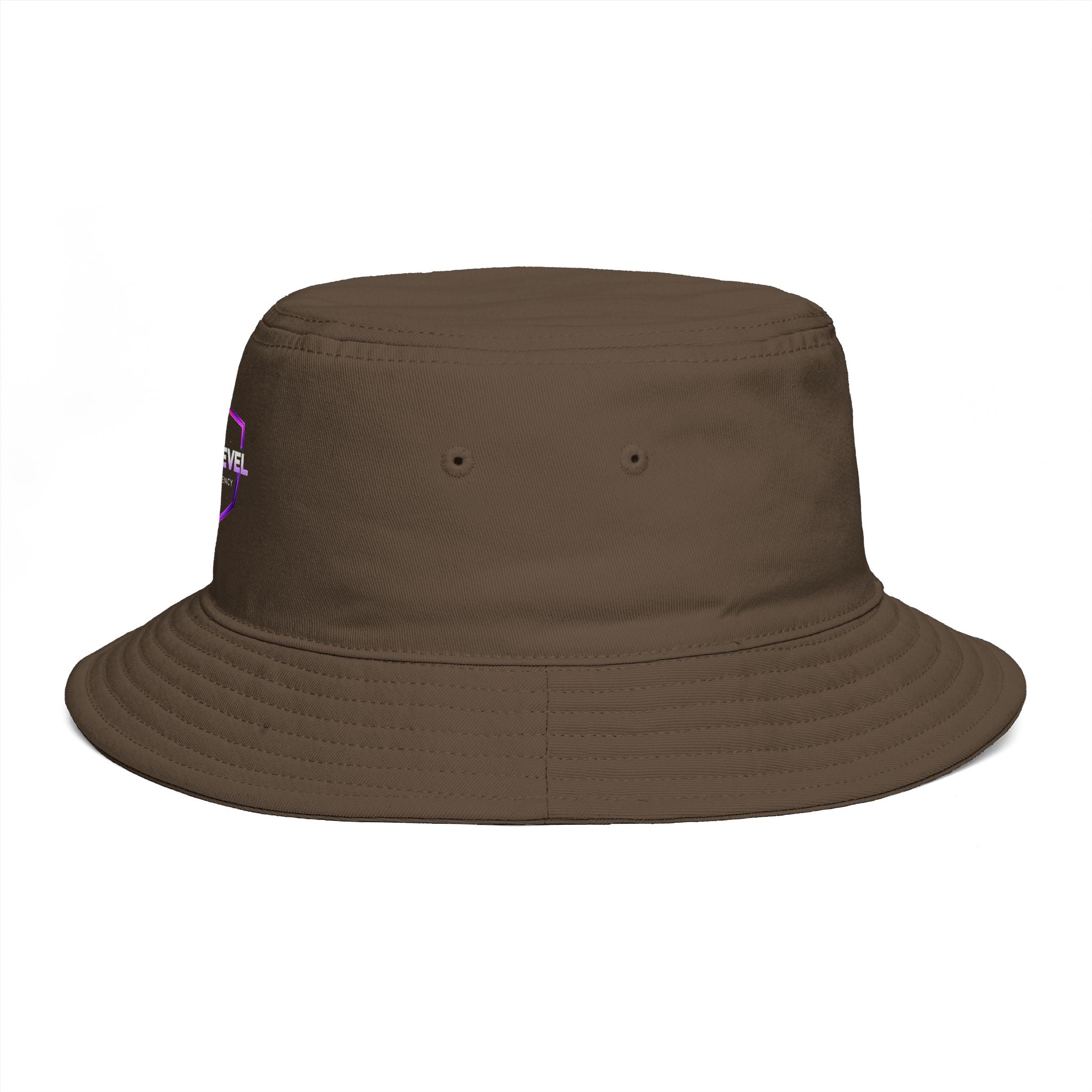 Next Level Creation Agency Brown Bucket Hat — Logo Embroidered Streetwear