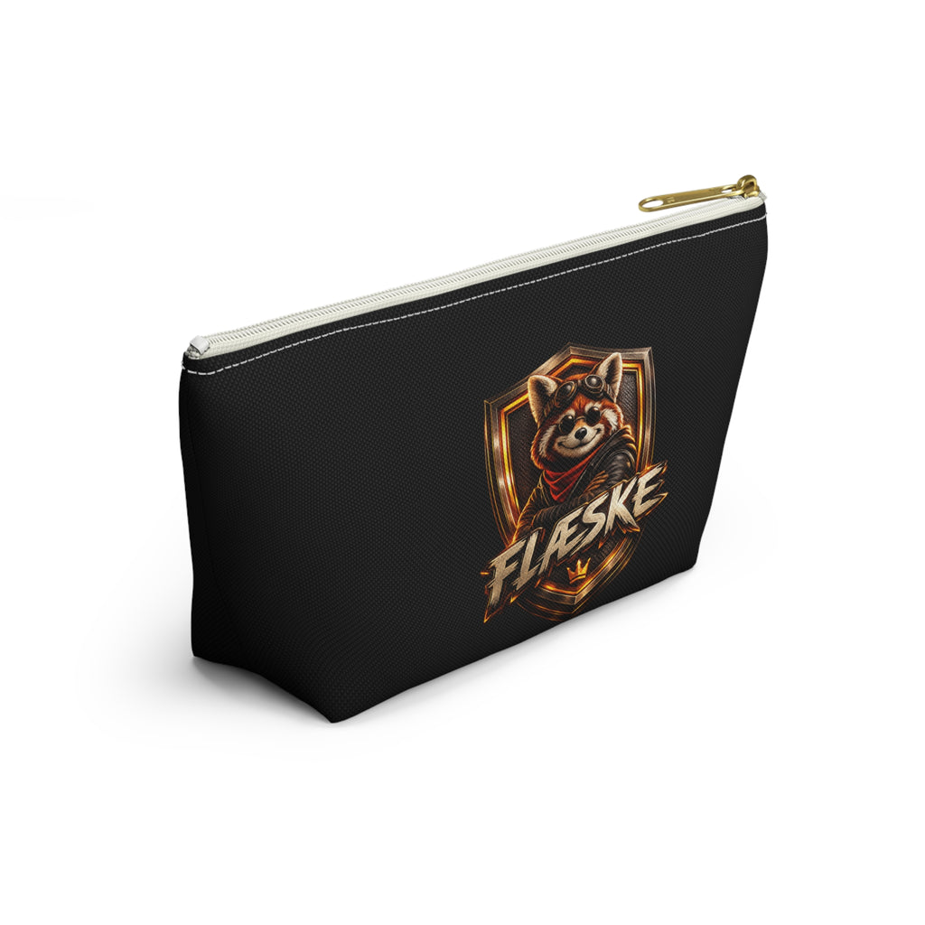 Flæske Red Panda Emblem Accessory Pouch — T‑Bottom Makeup & Gadget Organizer