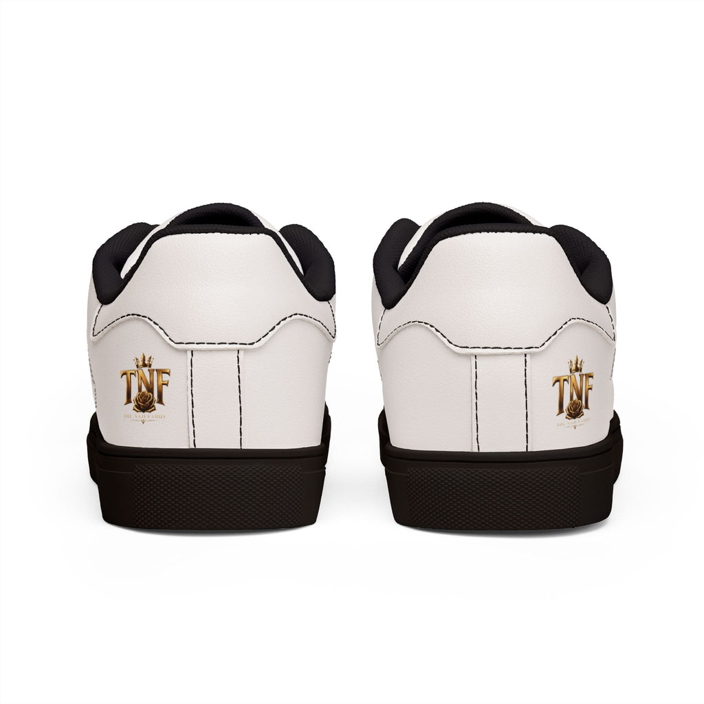 Men's White Leather Low-Top Sneakers — Classic Casual Everyday Shoes