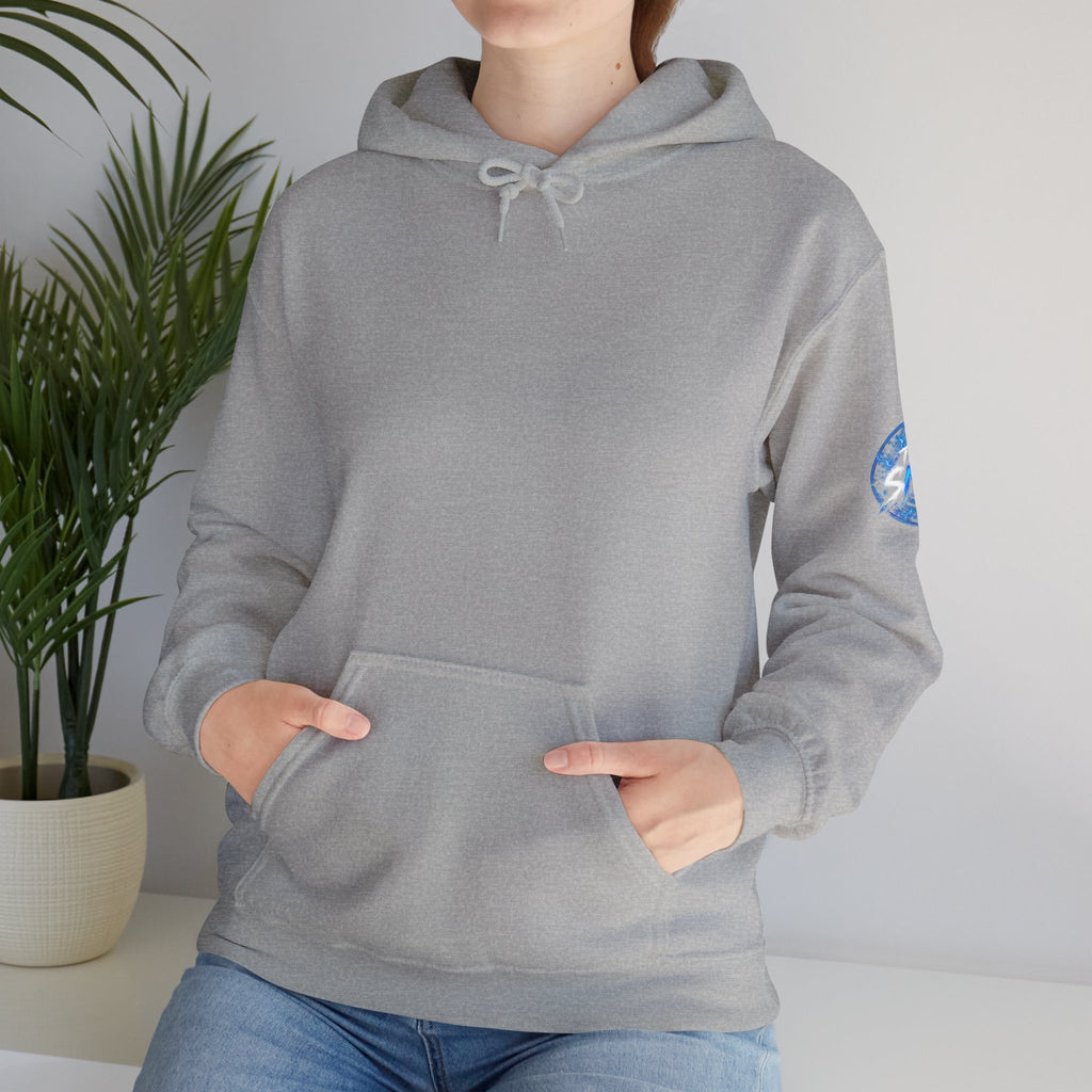 Nord Globe Hoodie — Blue Vintage Graphic Hooded Sweatshirt