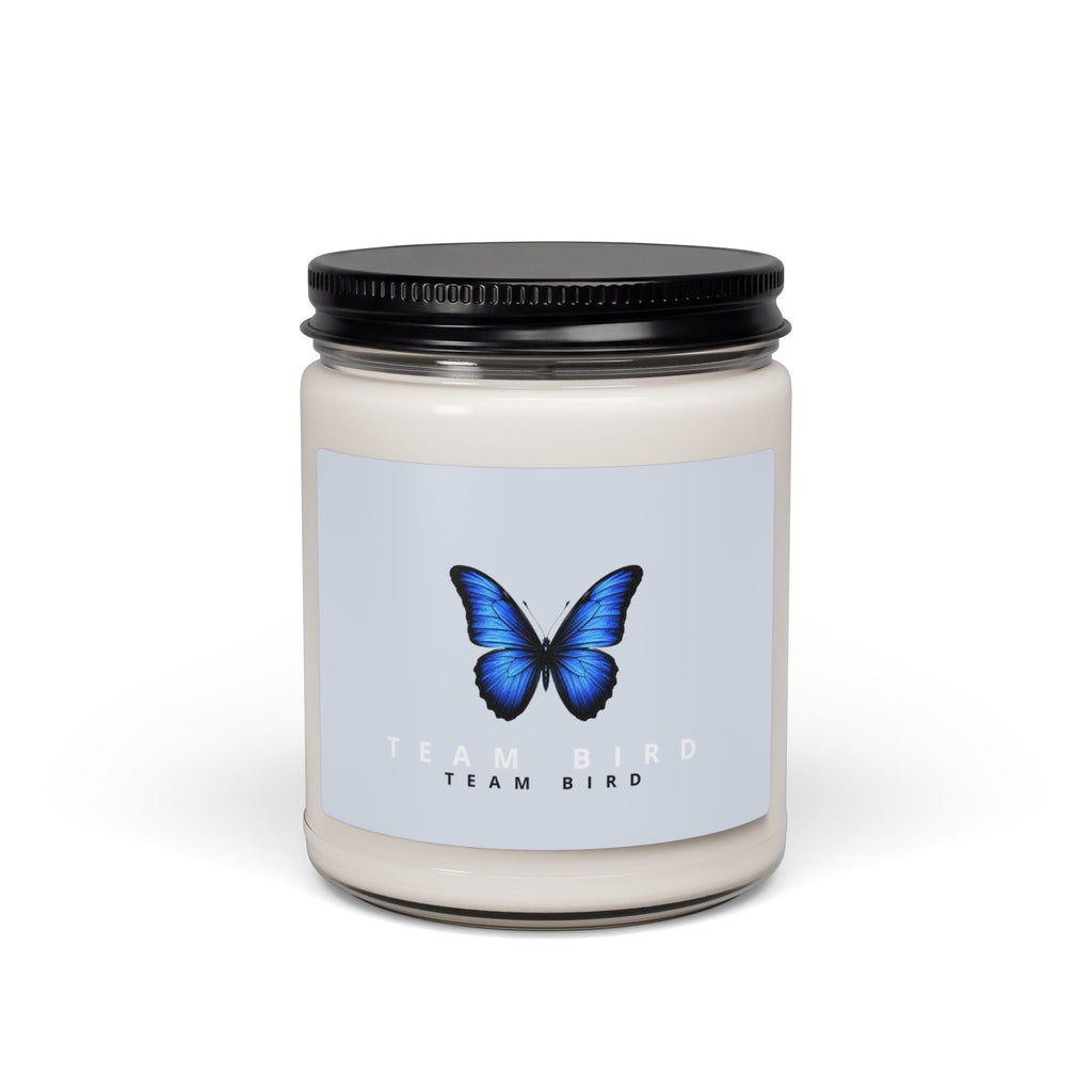 Blue Butterfly Soy Candle — 9oz Scented Jar (Team Bird)