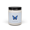 Blue Butterfly Soy Candle — 9oz Scented Jar (Team Bird)