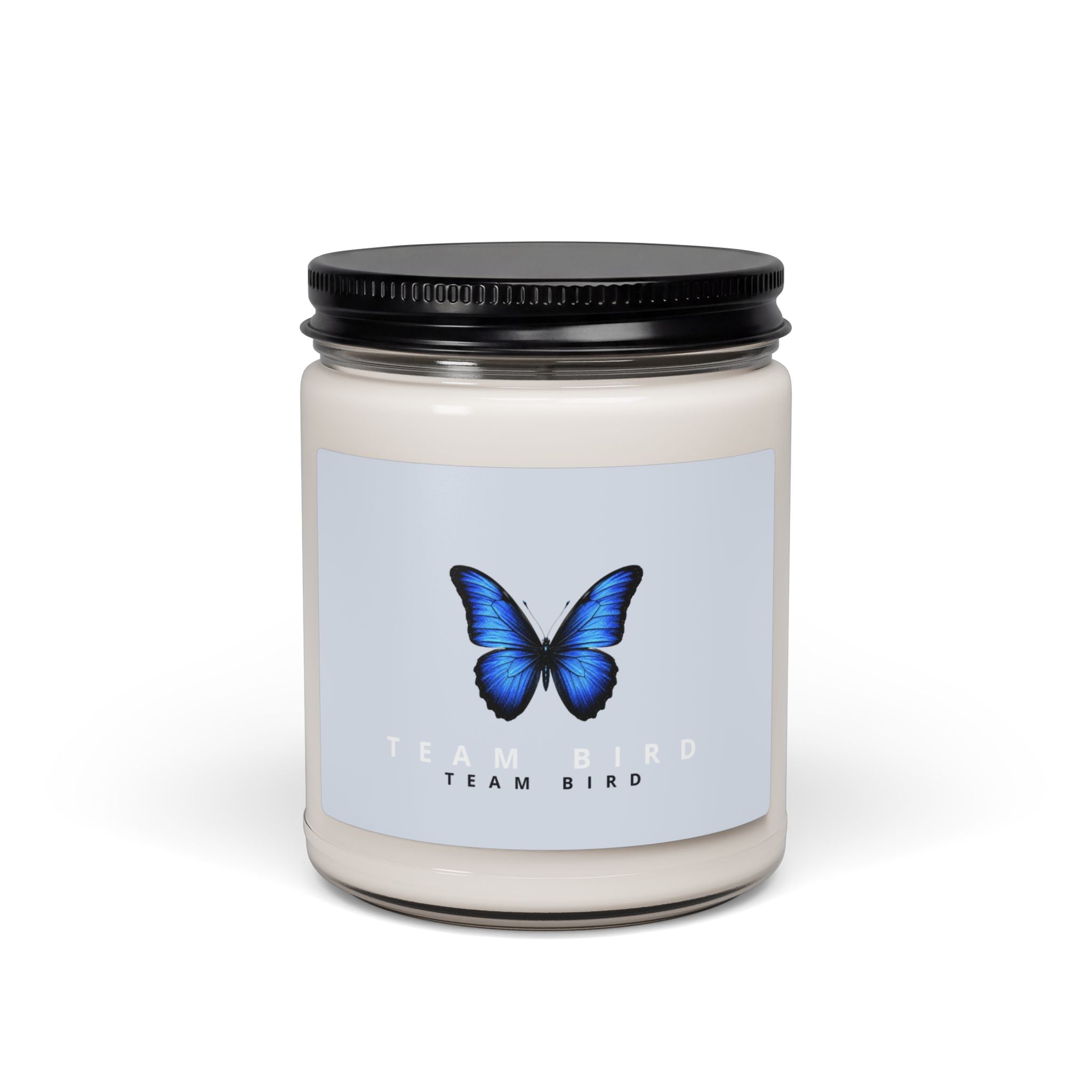 Blue Butterfly Soy Candle — 9oz Scented Jar (Team Bird)