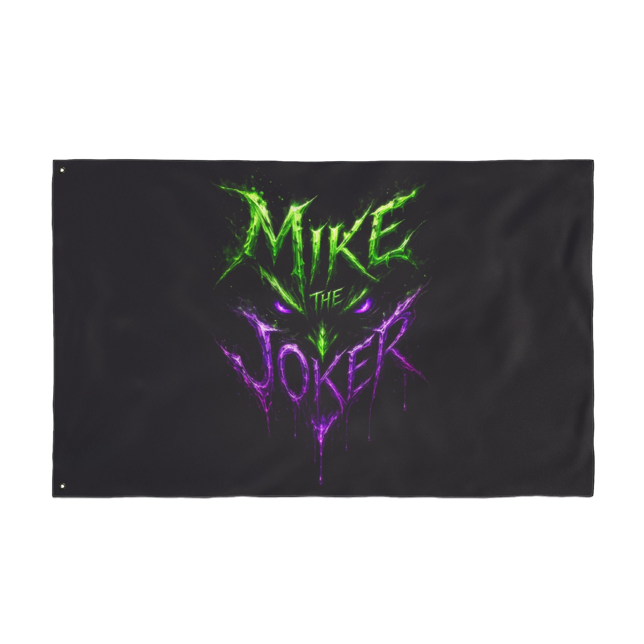 Double-Sided Flag – "Mike the Joker" Neon Horror Design